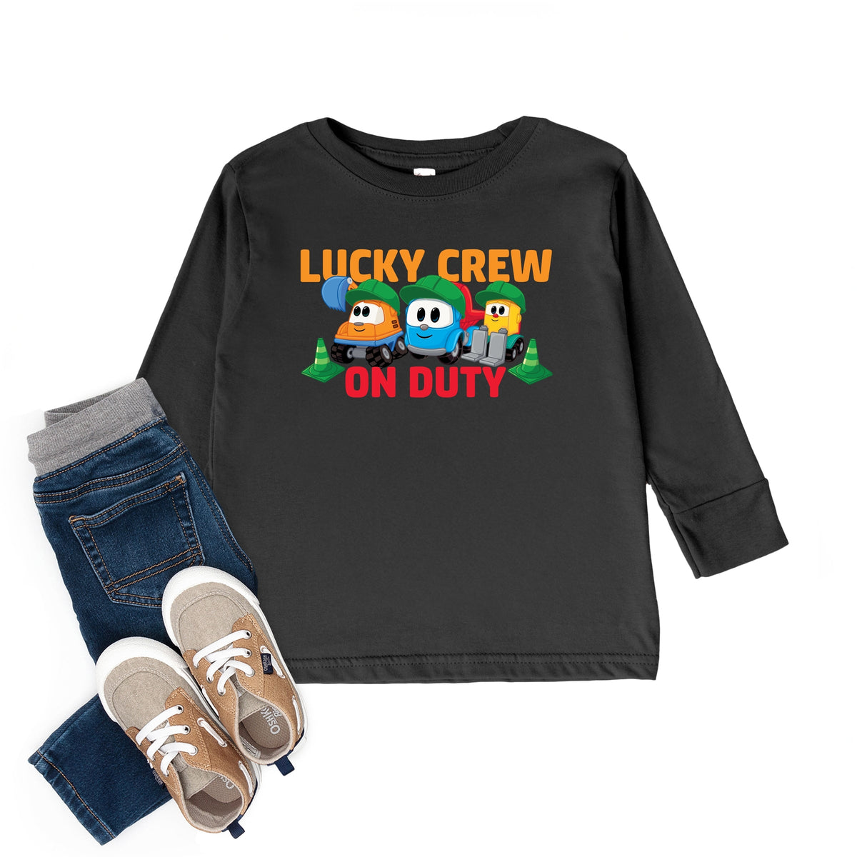 Leo the Truck Lucky Crew On Duty - Toddler Long Sleeve Graphic Tee