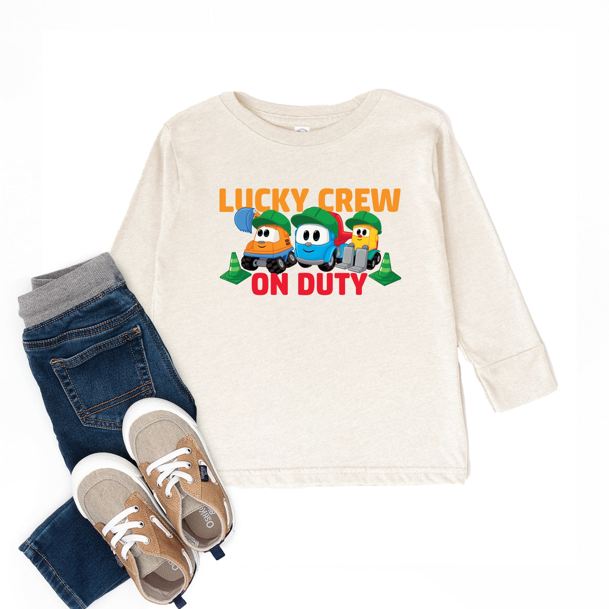 Leo the Truck Lucky Crew On Duty - Toddler Long Sleeve Graphic Tee