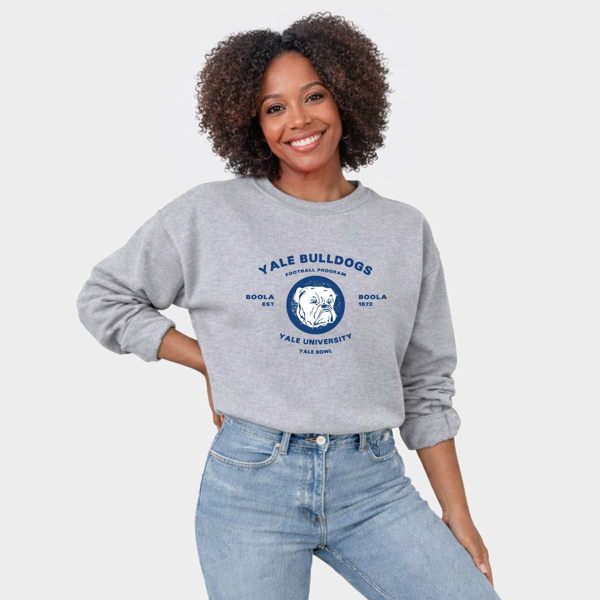 Yale Bulldogs Football Program Arched - Women's Graphic Sweatshirt