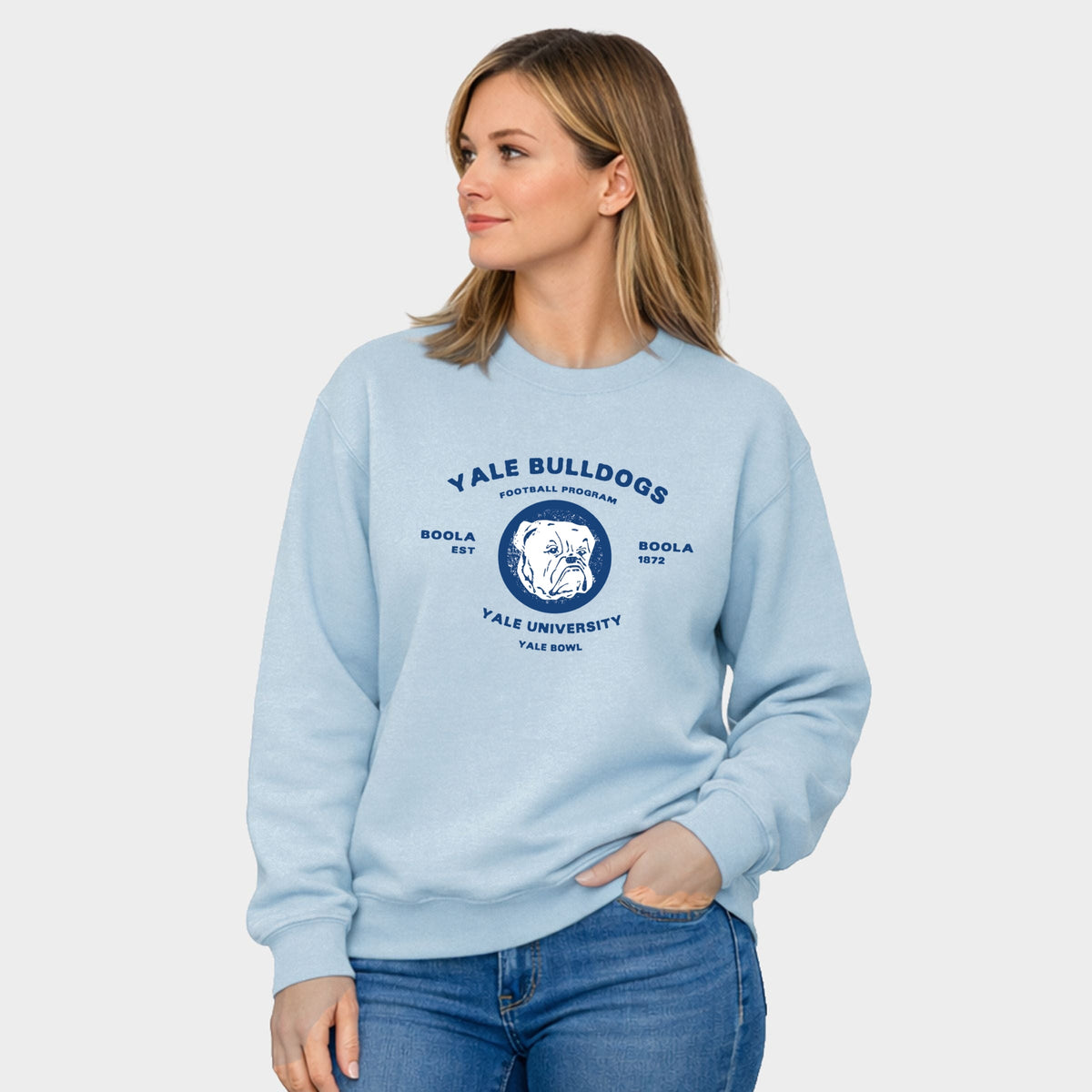Yale Bulldogs Football Program Arched - Women's Graphic Sweatshirt