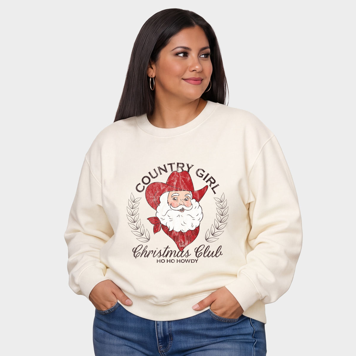 Country Girl Christmas Club - Women's Plus Sized Graphic Sweatshirt