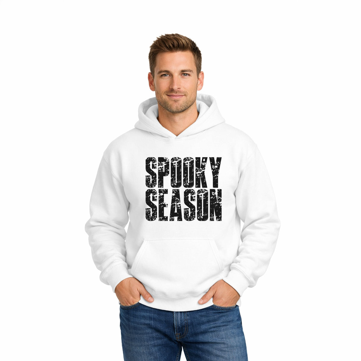 Spooky Season Block Distressed - Men's Graphic Hoodie