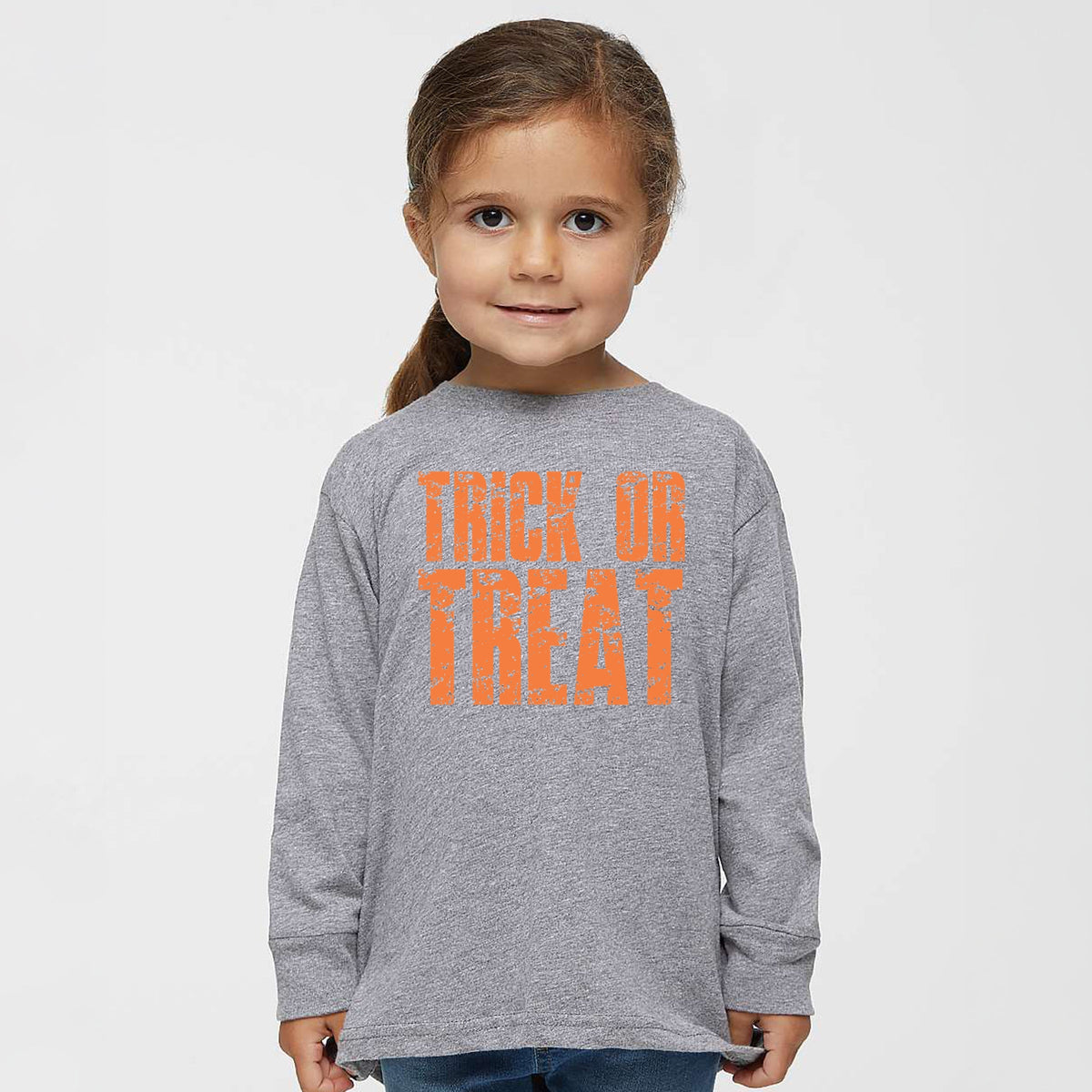 Trick or Treat Block Distressed - Toddler Long Sleeve Graphic Tee