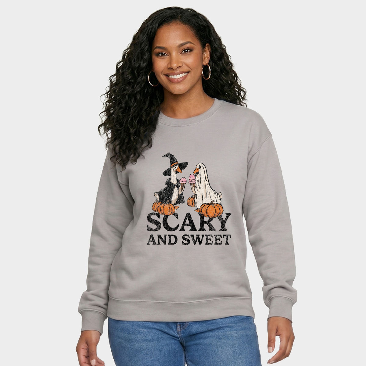 Scary and Sweet Geese - Women's Graphic Sweatshirt