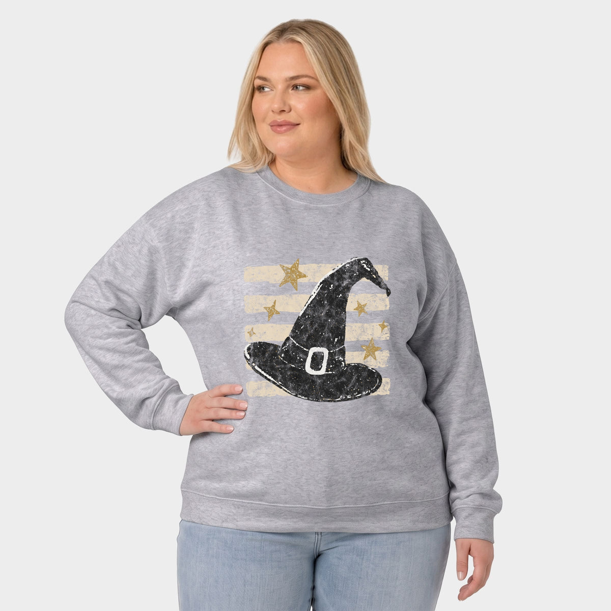 Witch Hat Stripes - Women's Plus Sized Graphic Sweatshirt