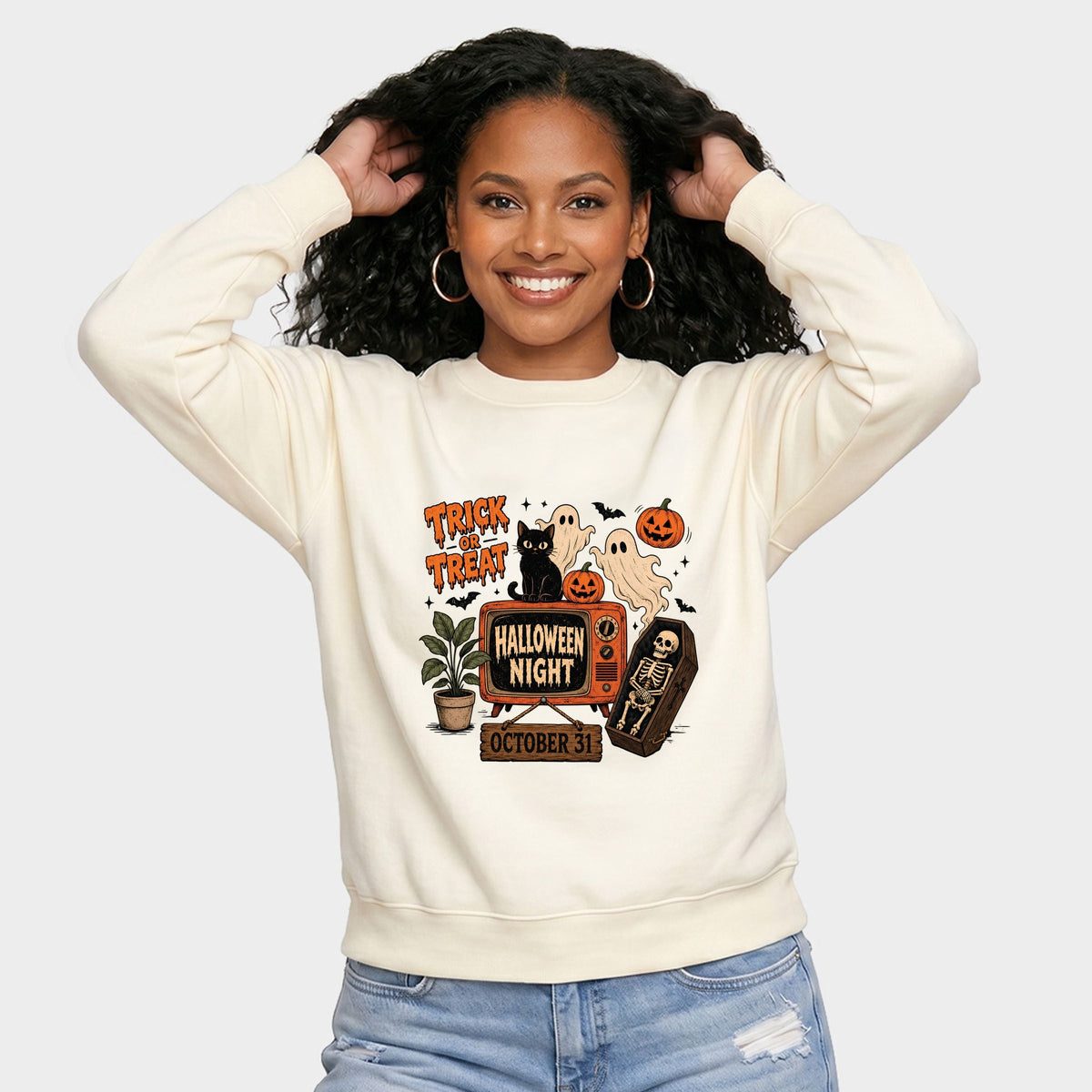 Trick Or Treat TV - Women's Graphic Sweatshirt