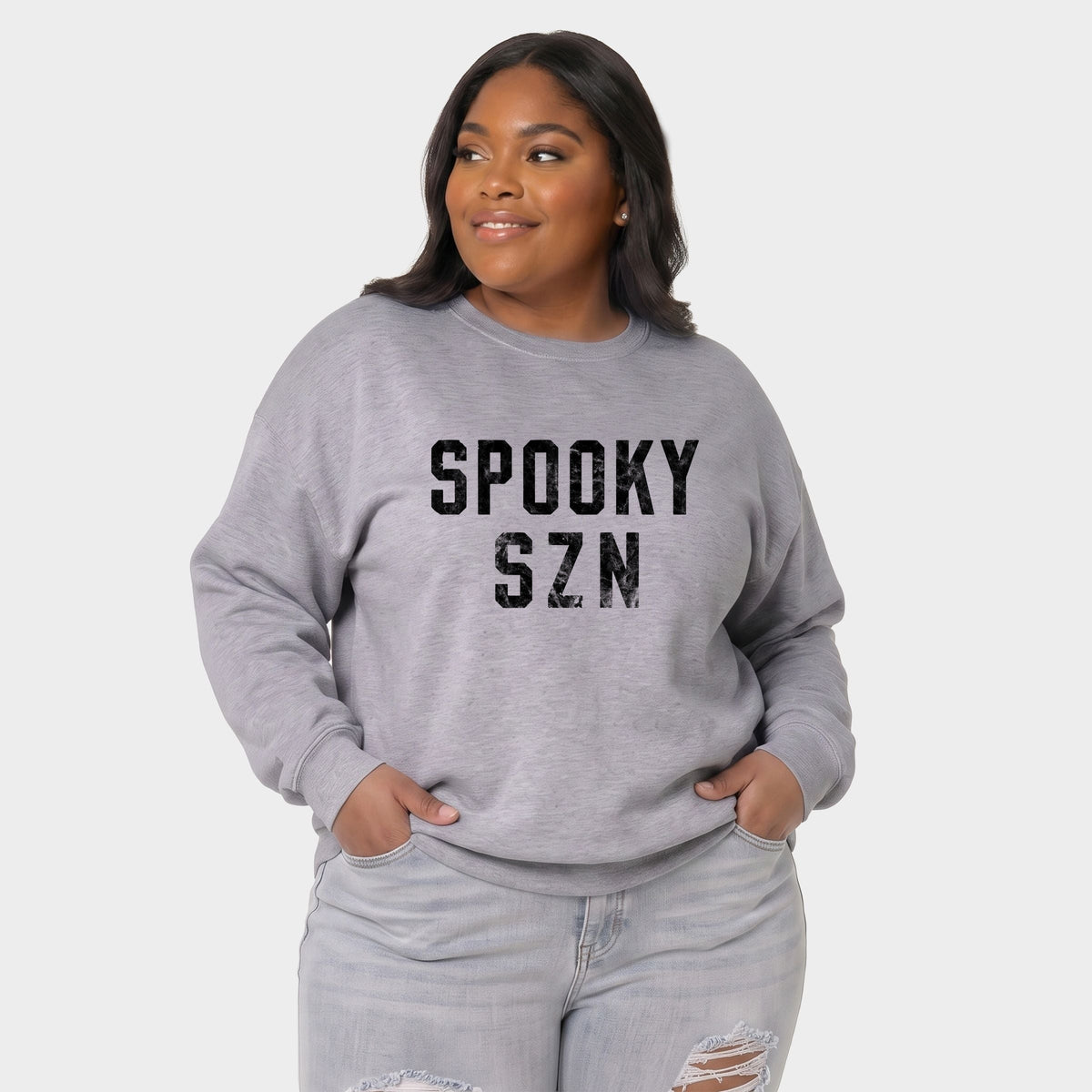 Spooky SZN Varsity - Women's Plus Sized Graphic Sweatshirt
