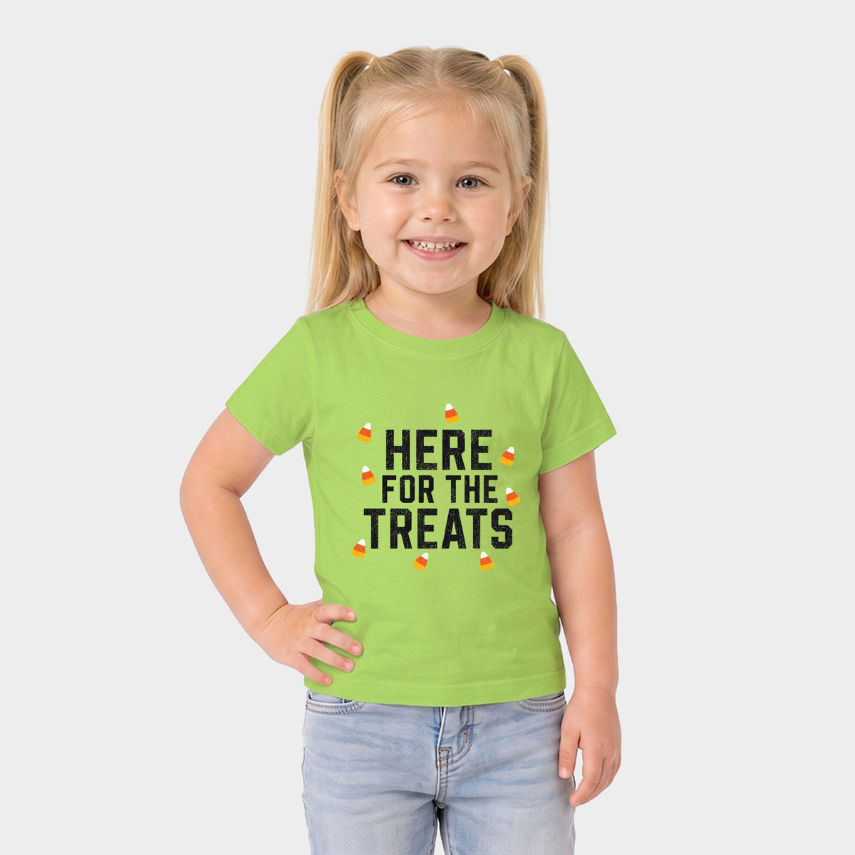 Here For The Treats - Toddler Short Sleeve Graphic T-Shirt