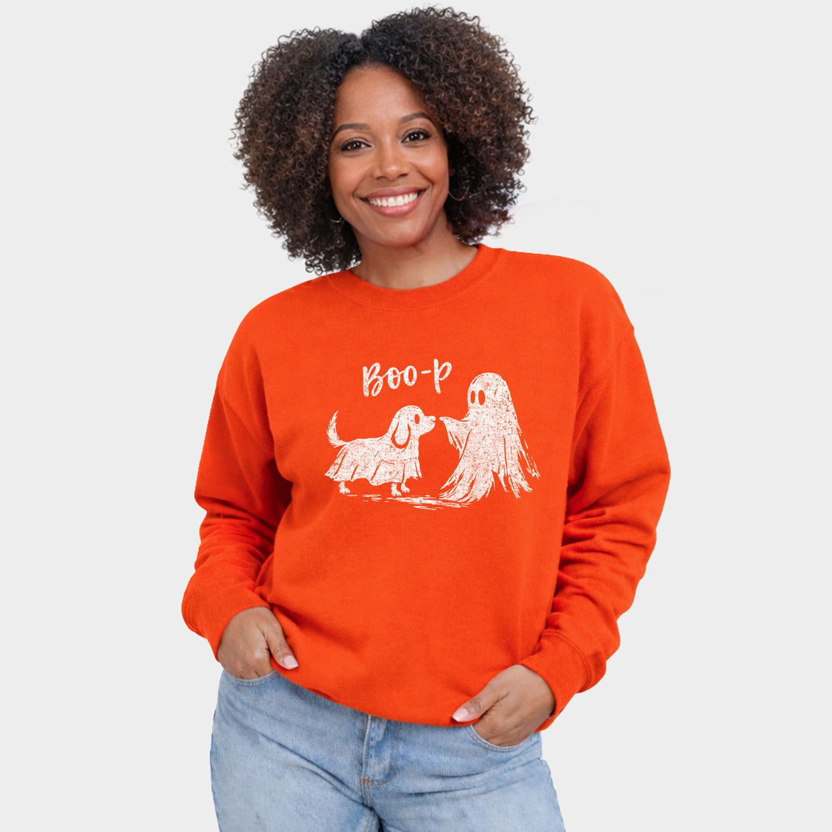 Boo-P Ghost and Dog - Women's Graphic Sweatshirt
