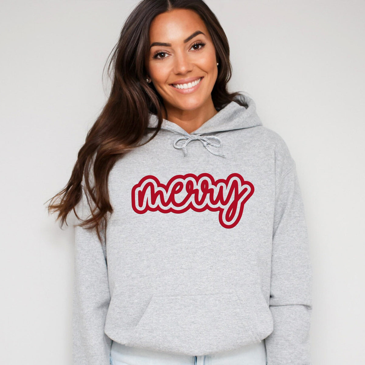Merry Outline Puff - Women's Graphic Hoodie