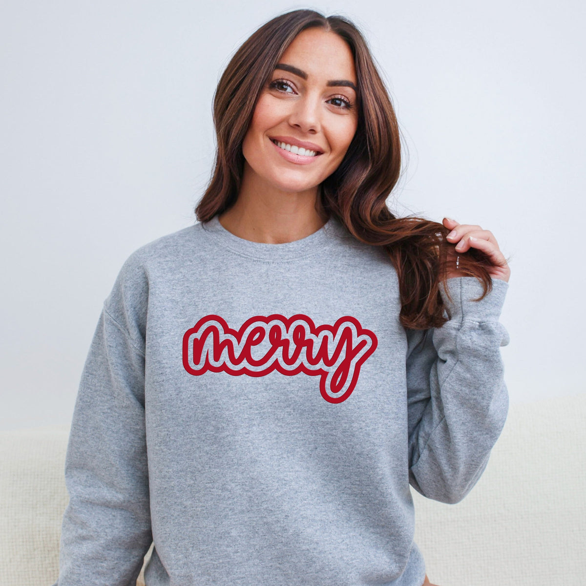 Merry Outline Puff - Women's Graphic Sweatshirt