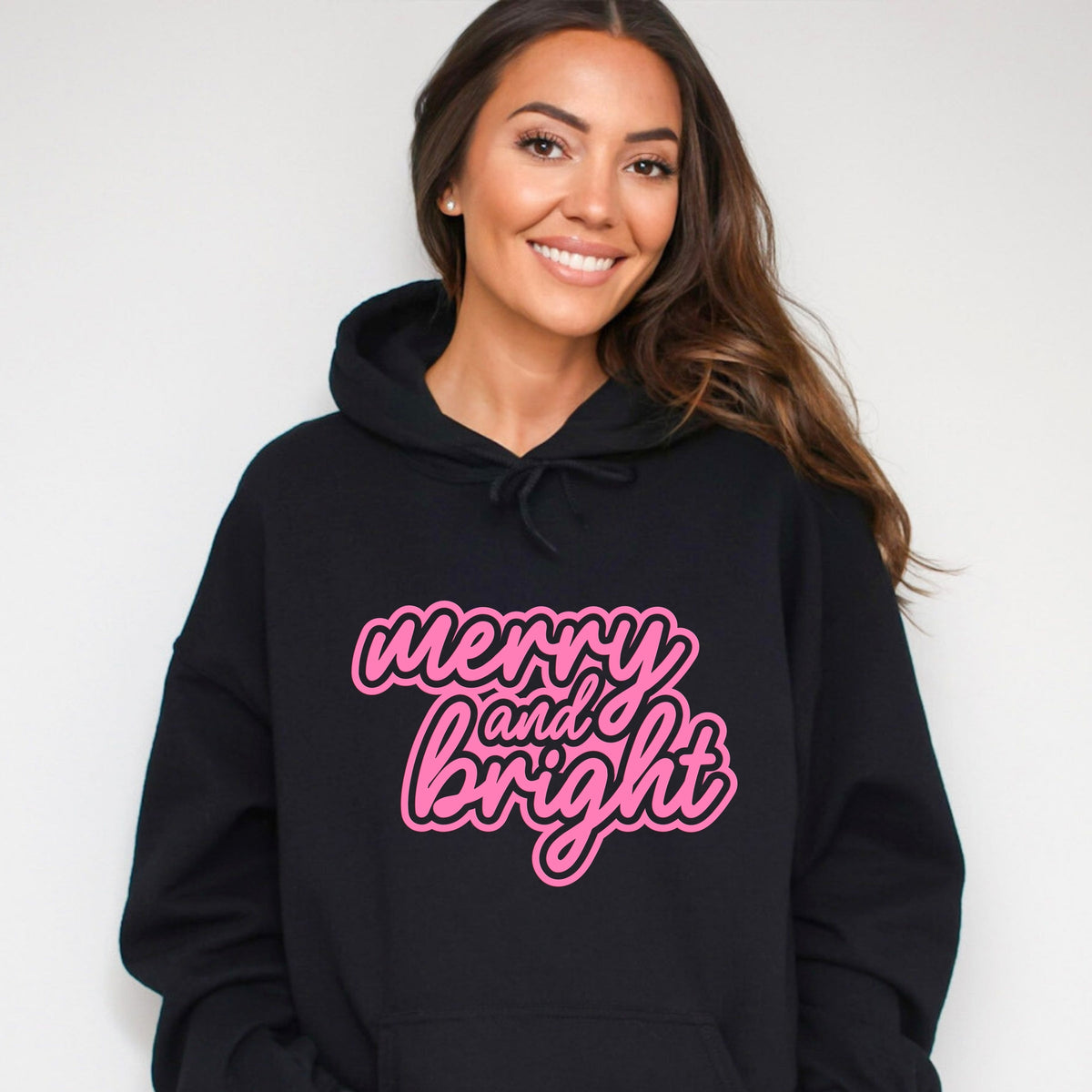 Merry & Bright Outline Puff - Women's Graphic Hoodie