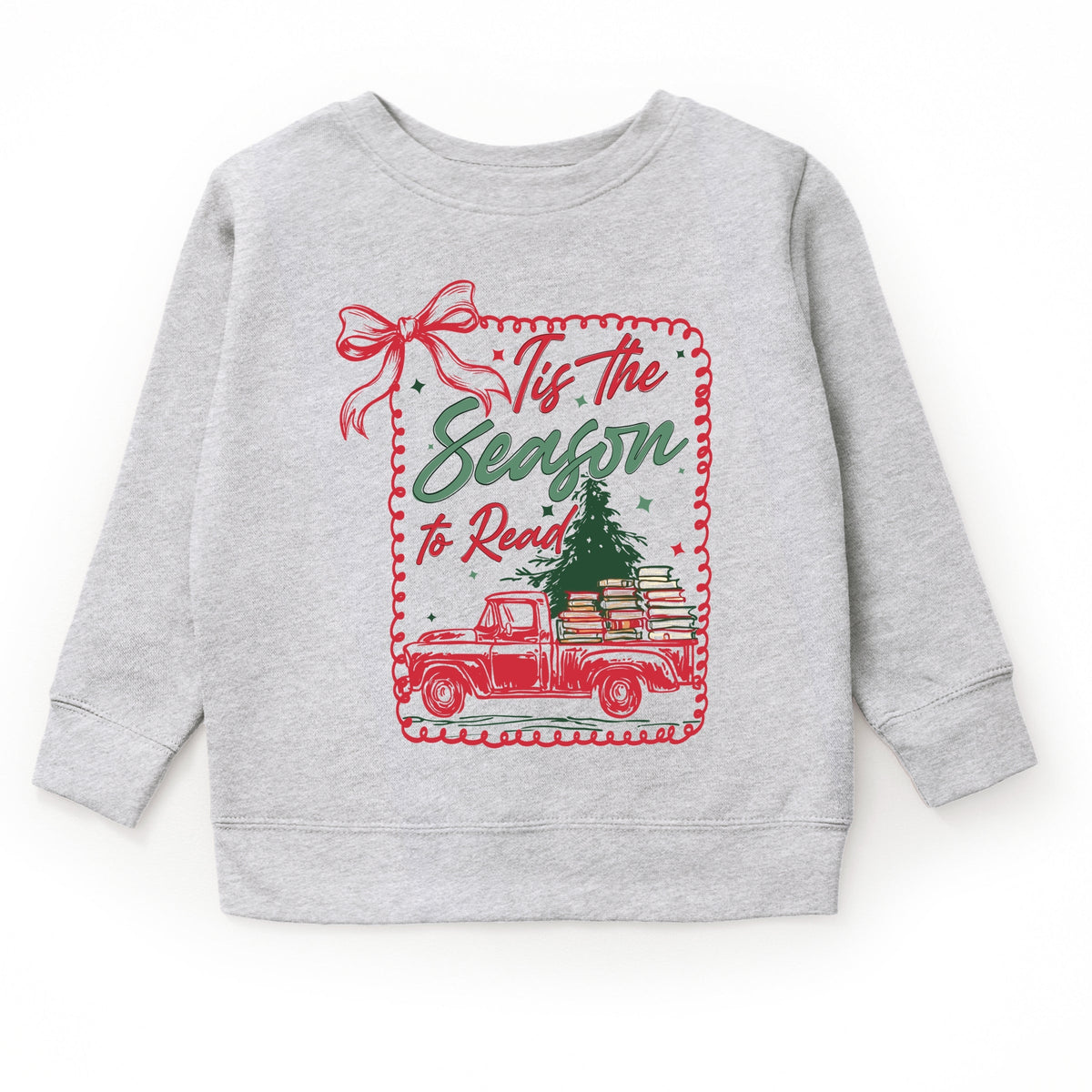 Tis The Season To Read Red Truck - Youth Graphic Sweatshirt