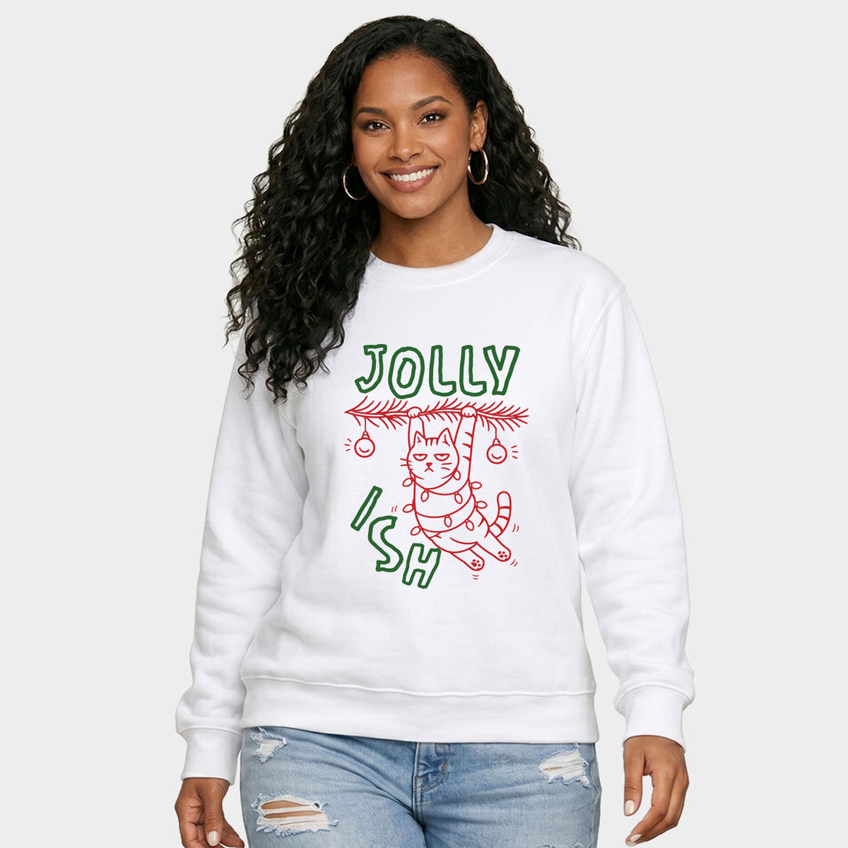 Jollyish Cat - Women's Graphic Sweatshirt