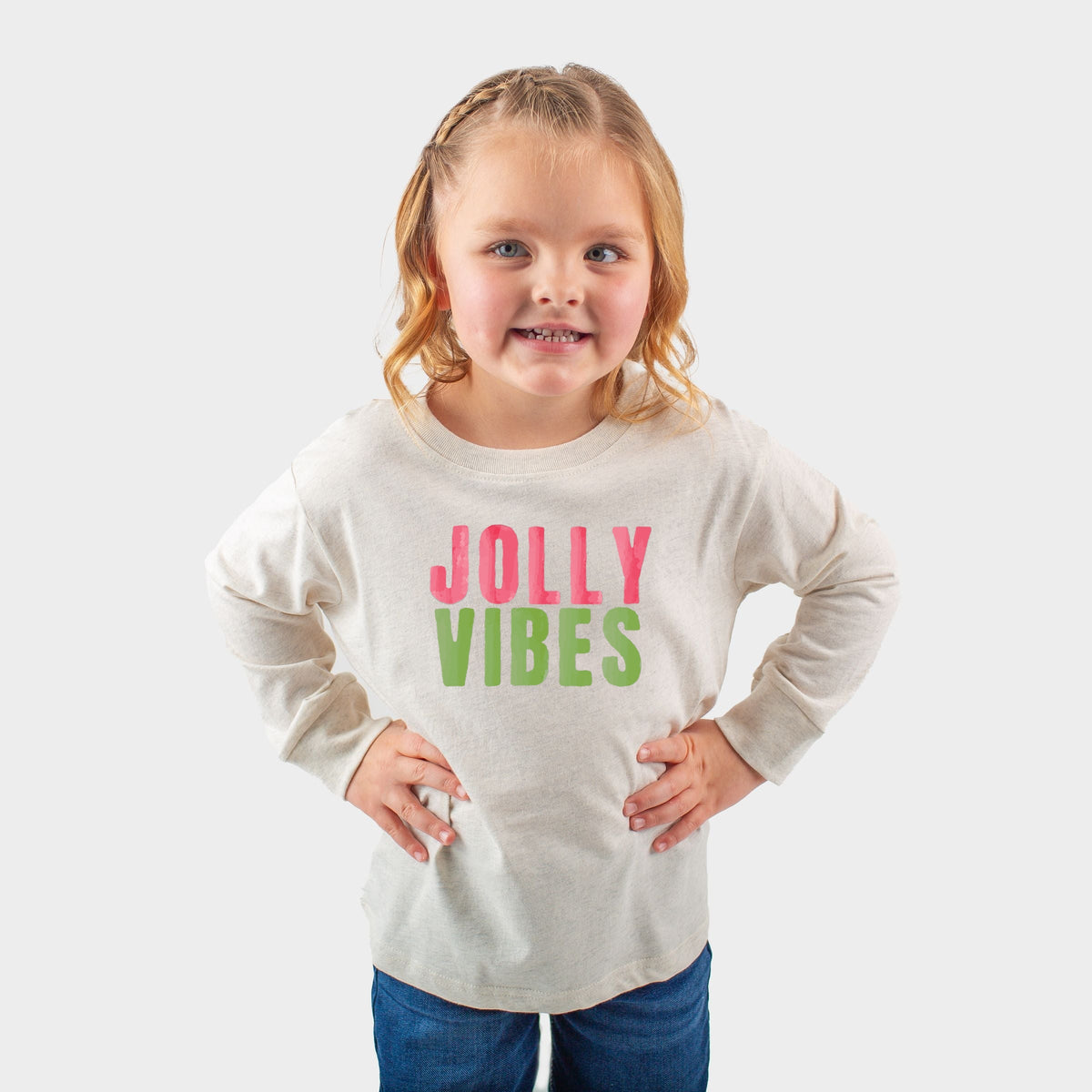 Jolly Vibes Watercolor - Toddler Long Sleeve Graphic Tee
