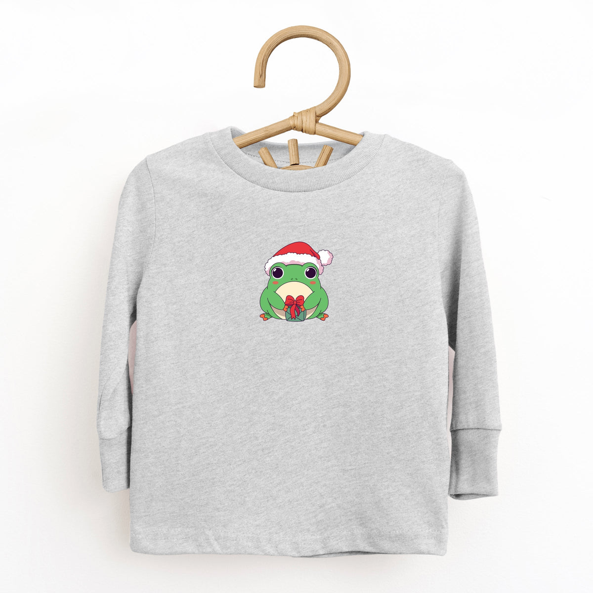 Christmas Frog - Toddler Long Sleeve Graphic Tee