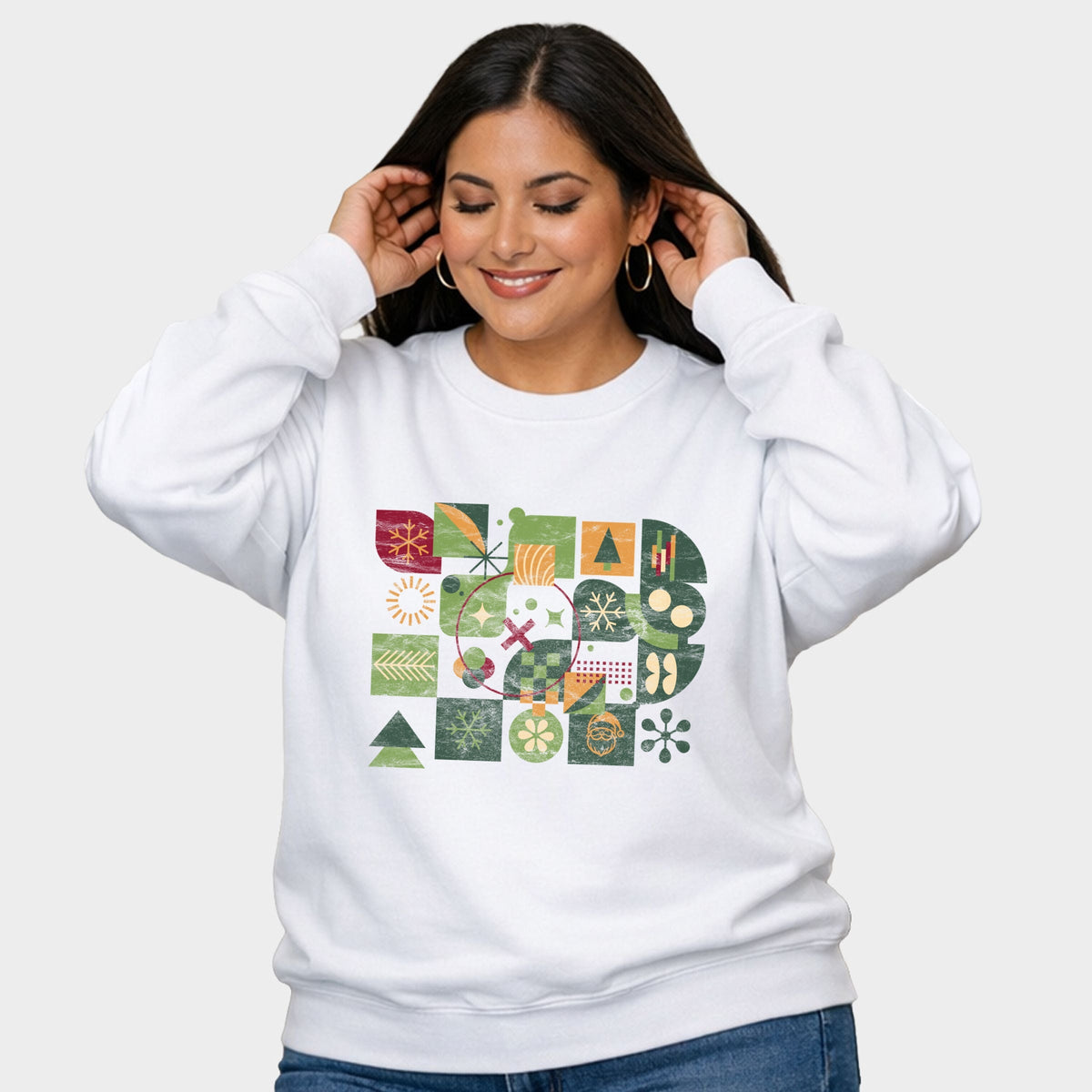 Abstract Christmas - Women's Plus Sized Graphic Sweatshirt
