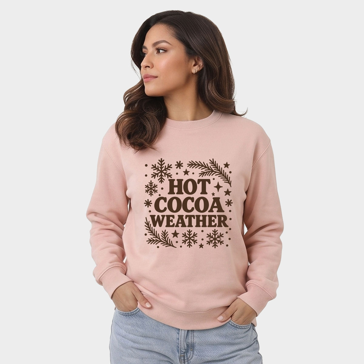Hot Cocoa Weather Snowflakes - Women's Graphic Sweatshirt