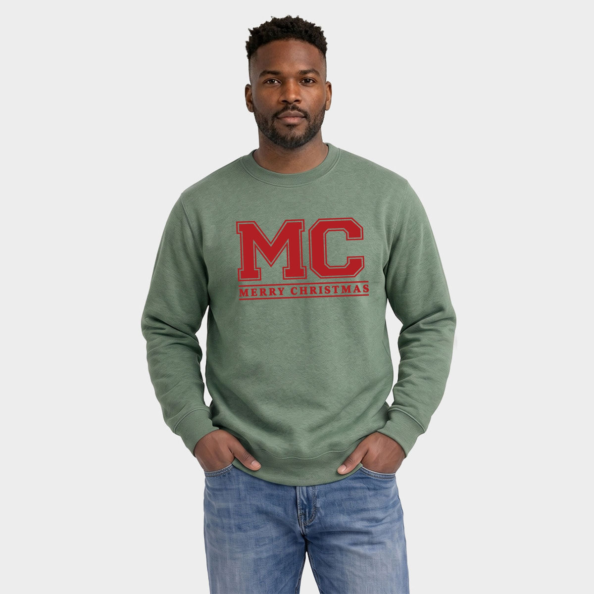 Merry Christmas Initials - Men's Graphic Sweatshirt