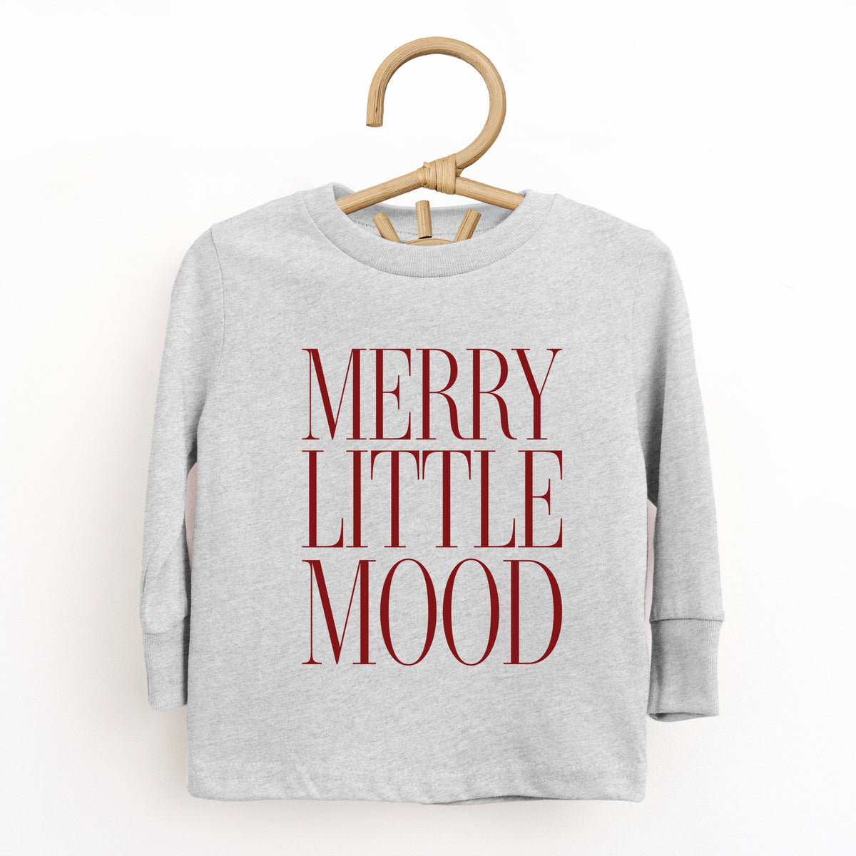 Merry Little Mood Stacked - Toddler Long Sleeve Graphic Tee