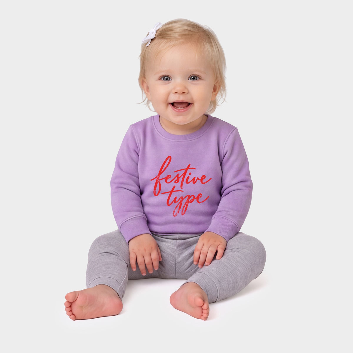 Festive Type Cursive - Infant Crew Fleece Sweatshirt