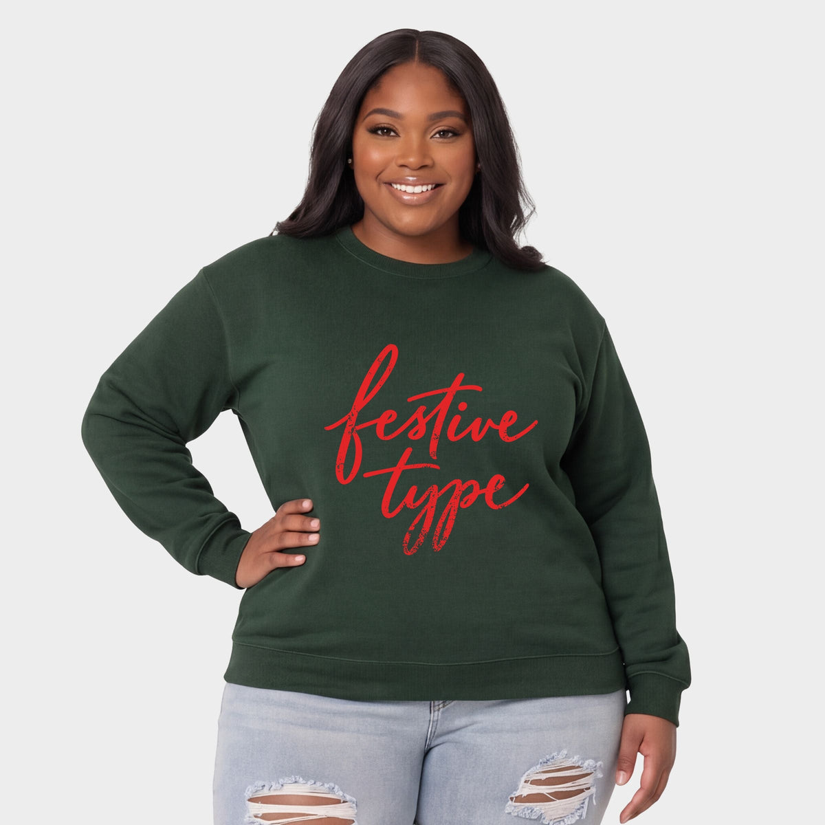 Festive Type Cursive - Women's Plus Sweatshirt