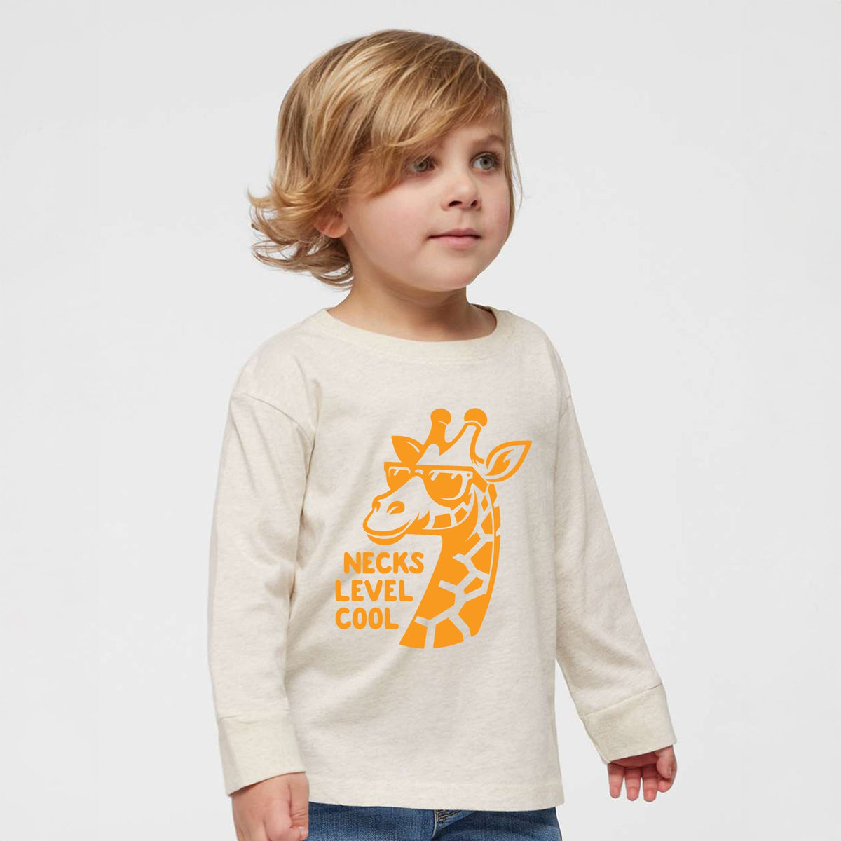 Necks Level Cool Giraffe - Toddler Long Sleeve Graphic Tee