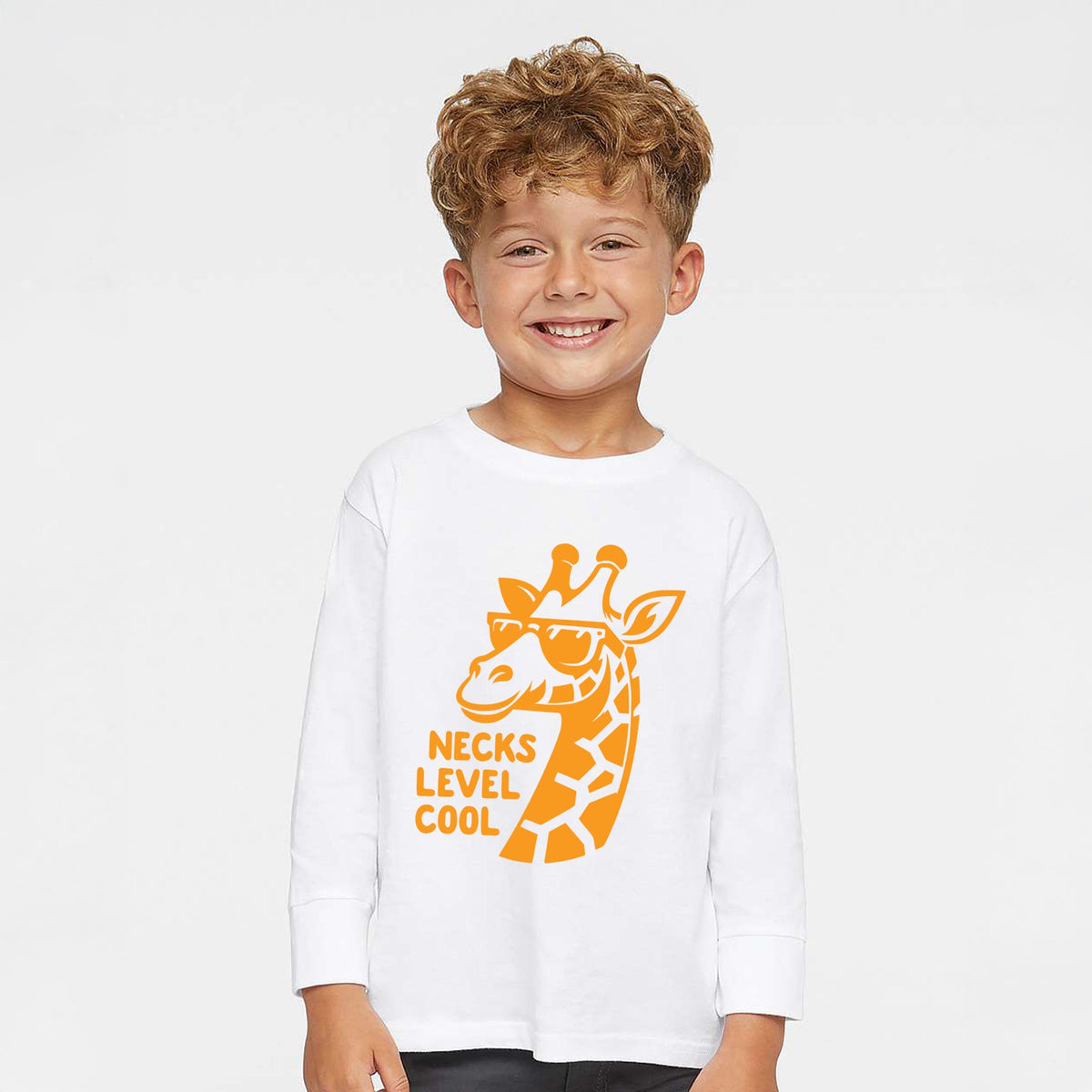 Necks Level Cool Giraffe - Toddler Long Sleeve Graphic Tee