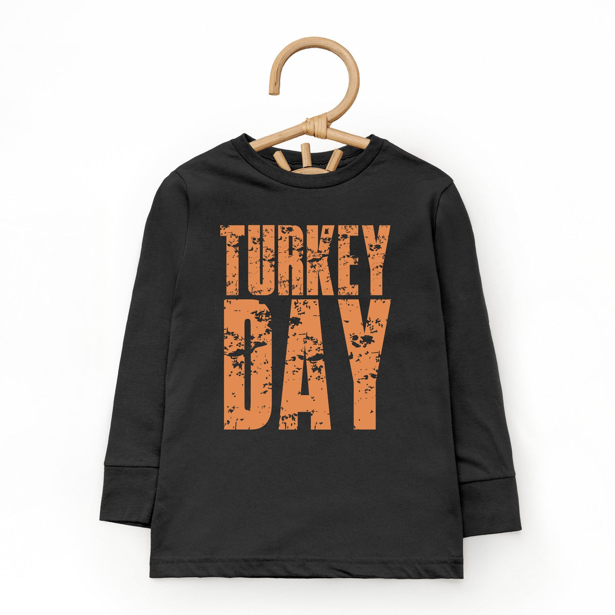 Turkey Day Block Distressed - Toddler Long Sleeve Graphic Tee