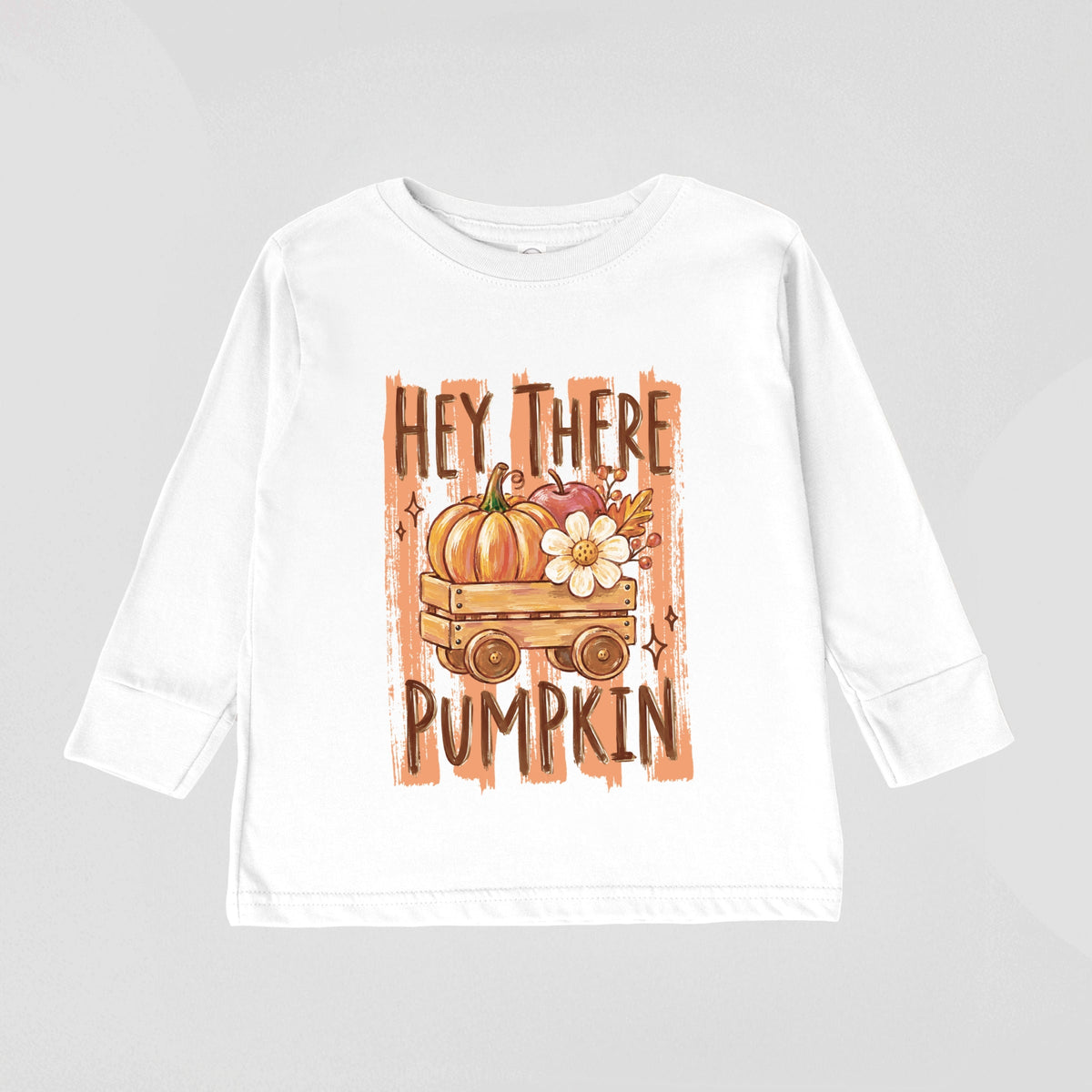 Hey There Pumpkin Stripes - Toddler Long Sleeve Graphic Tee