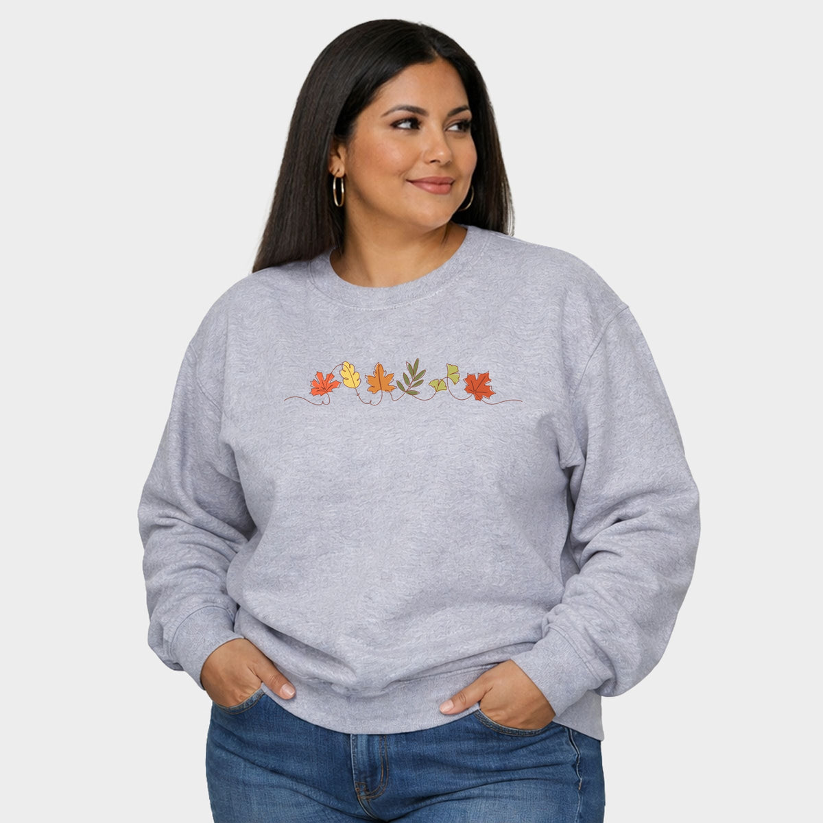 Fall Leaves Line - Women's Plus Sized Graphic Sweatshirt