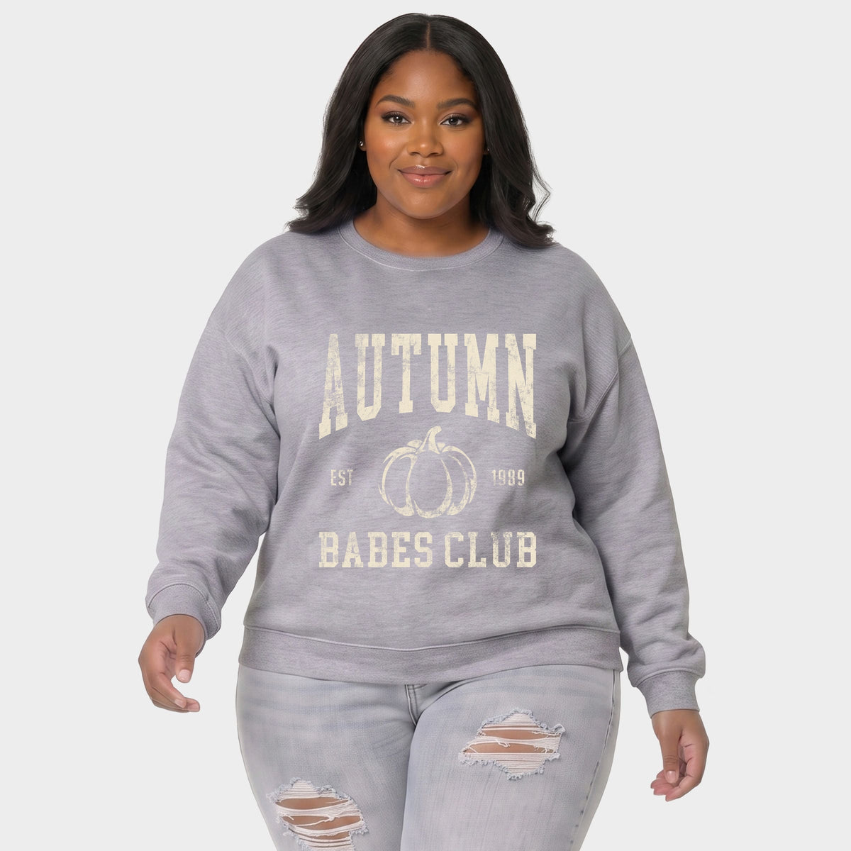 Autumn Babes Club Pumpkin - Women's Plus Sized Graphic Sweatshirt