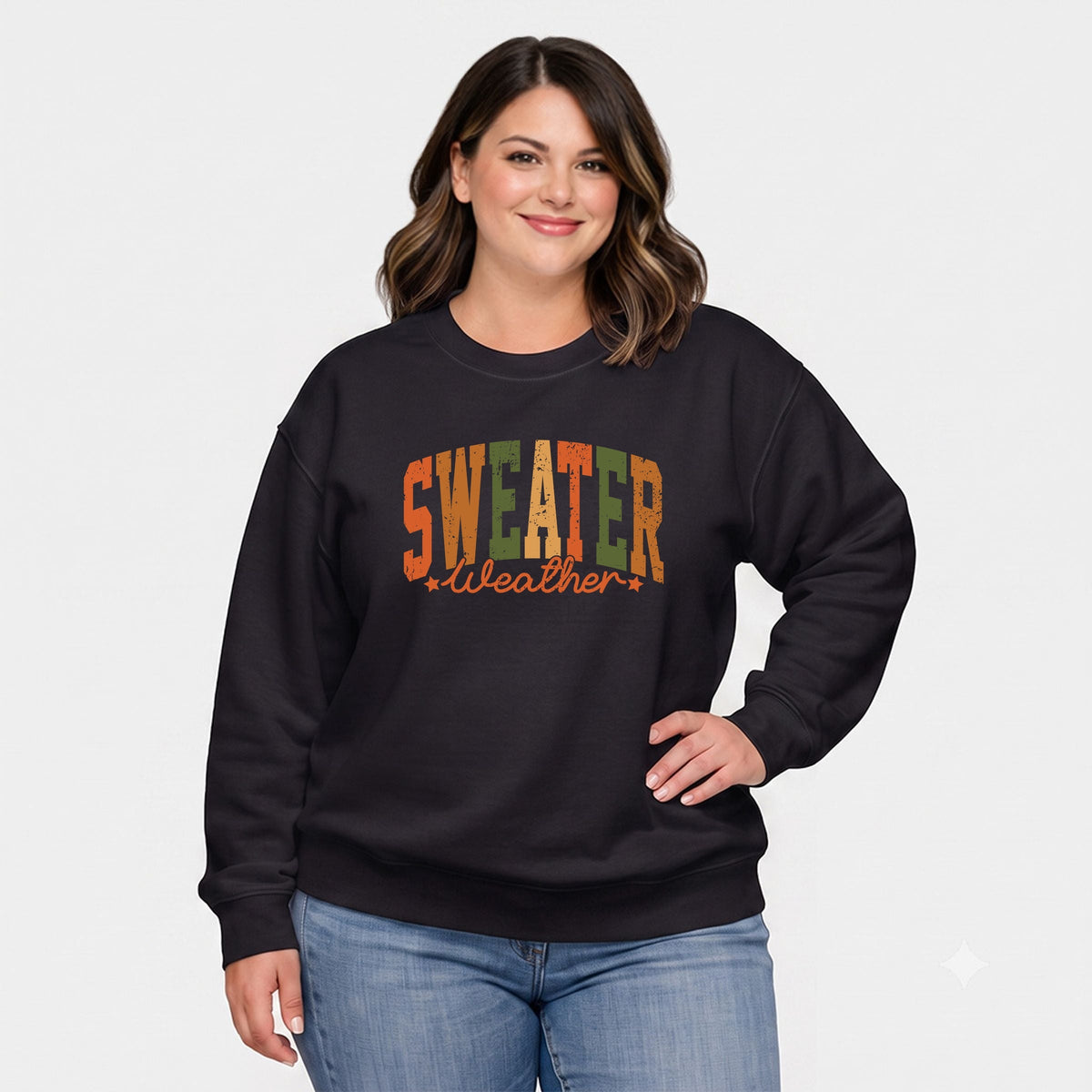 Sweater Weather Multi - Women's Plus Sized Graphic Sweatshirt