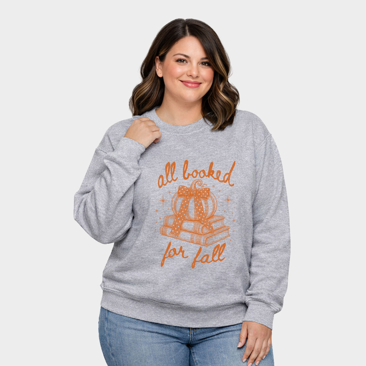 All Booked for fall Sparkles - Women's Plus Sized Graphic Sweatshirt