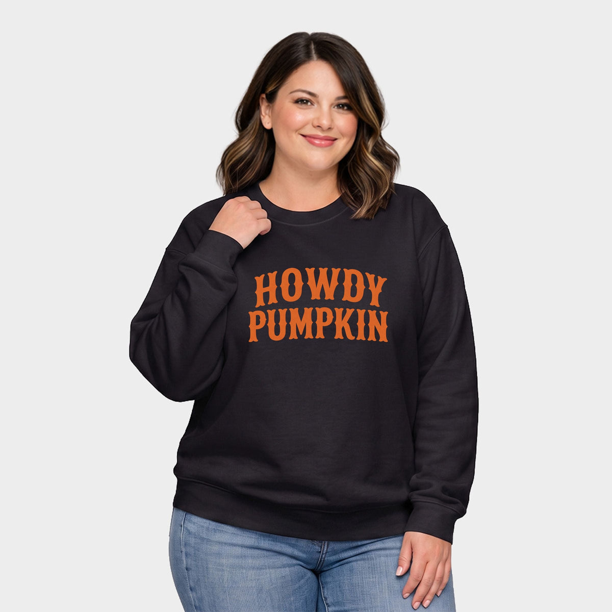 Howdy Pumpkin Western - Women's Plus Sized Graphic Sweatshirt