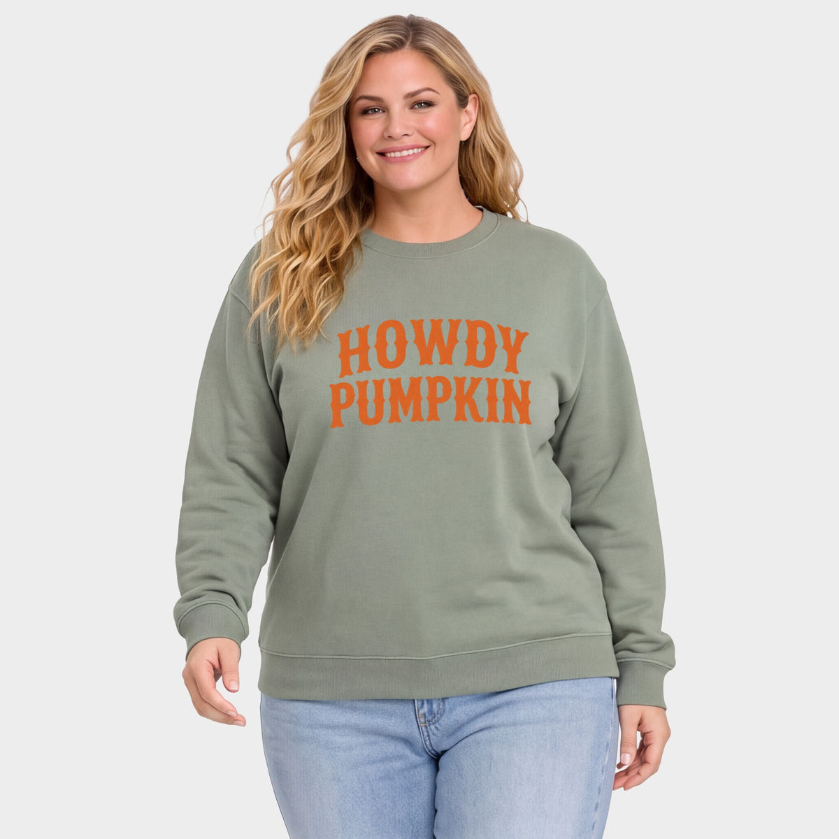 Howdy Pumpkin Western - Women's Plus Sized Graphic Sweatshirt