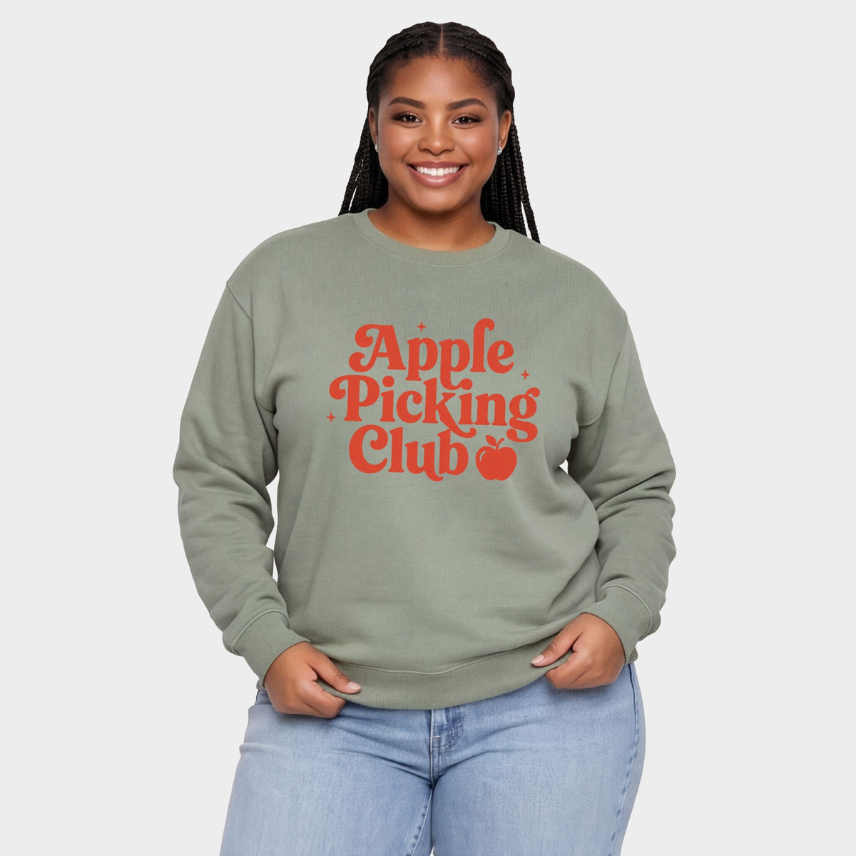 Apple Picking Club Stars - Women's Plus Sized Graphic Sweatshirt
