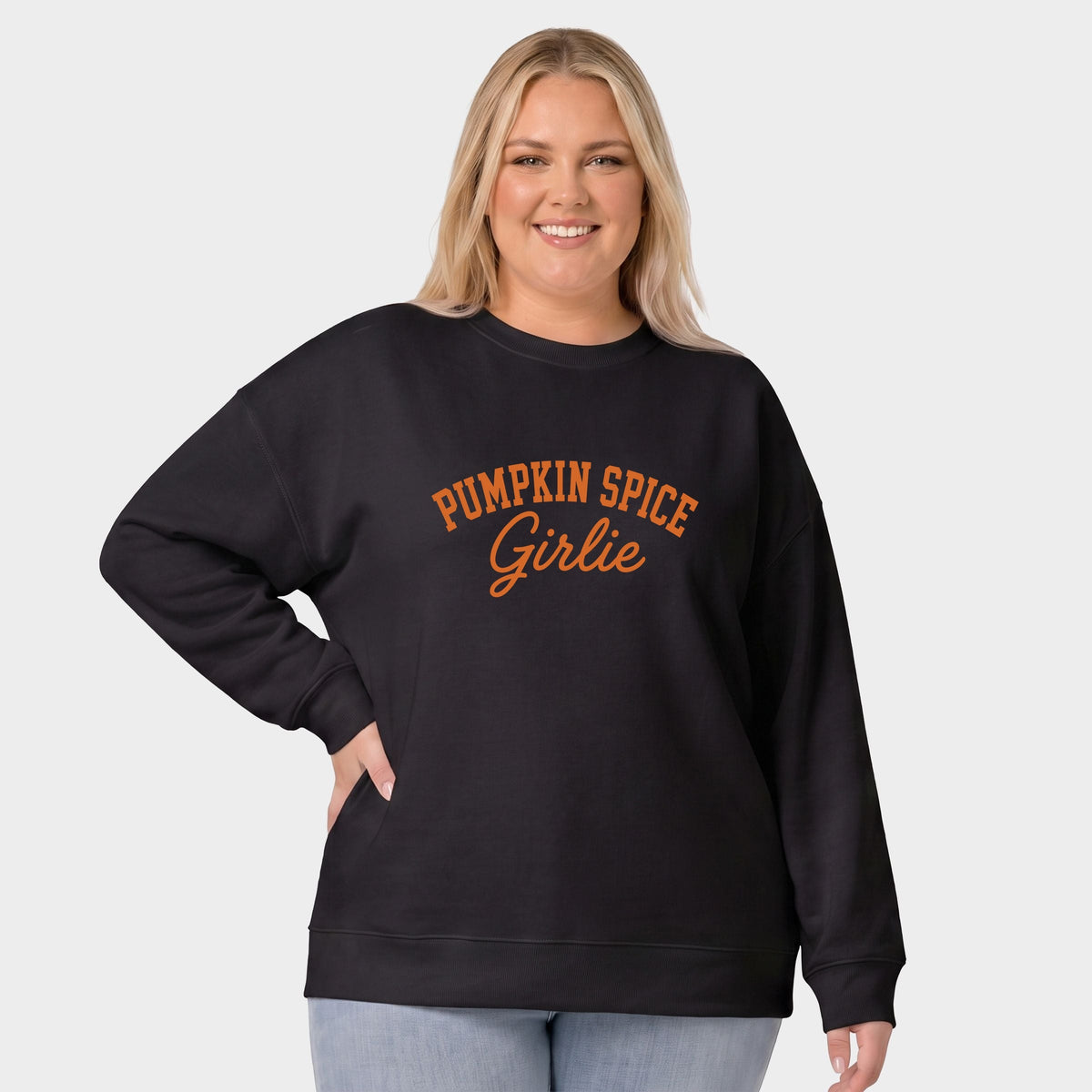 Pumpkin Spice Girlie - Women's Plus Sized Graphic Sweatshirt