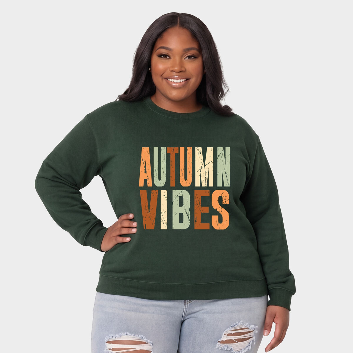 Autumn Vibes Fall Colors - Women's Plus Sweatshirt
