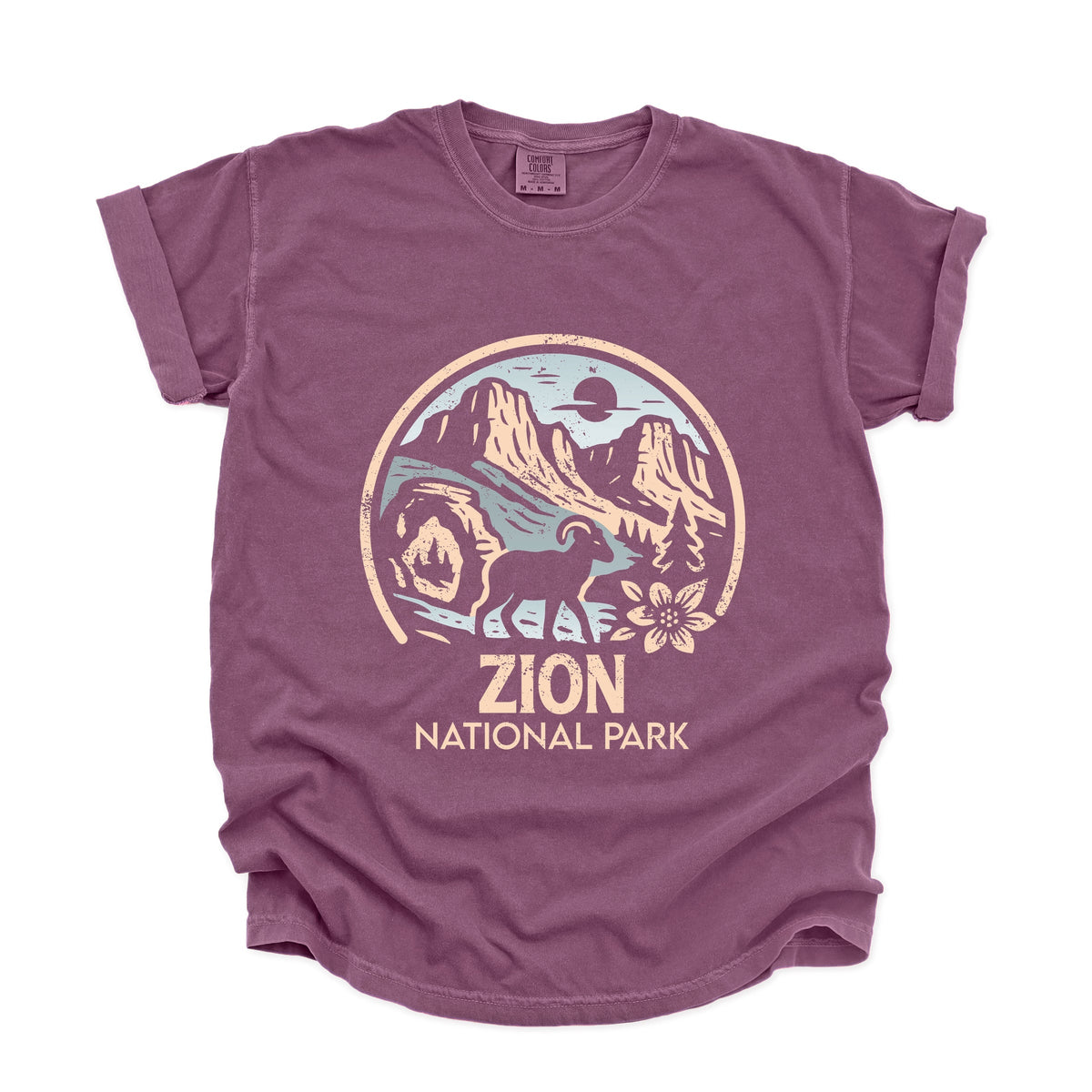Zion National Park Two-Toned Circle - Women's Garment Dyed Graphic T-Shirt