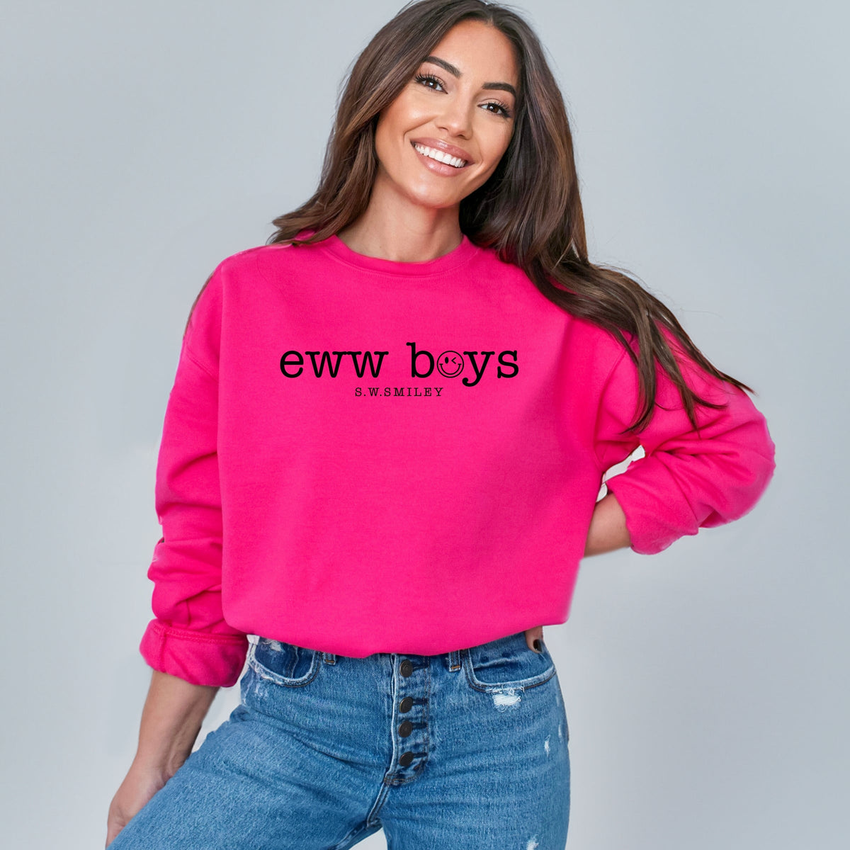 S.W.Smiley Eww Boys Typewriter - Women's Graphic Sweatshirt