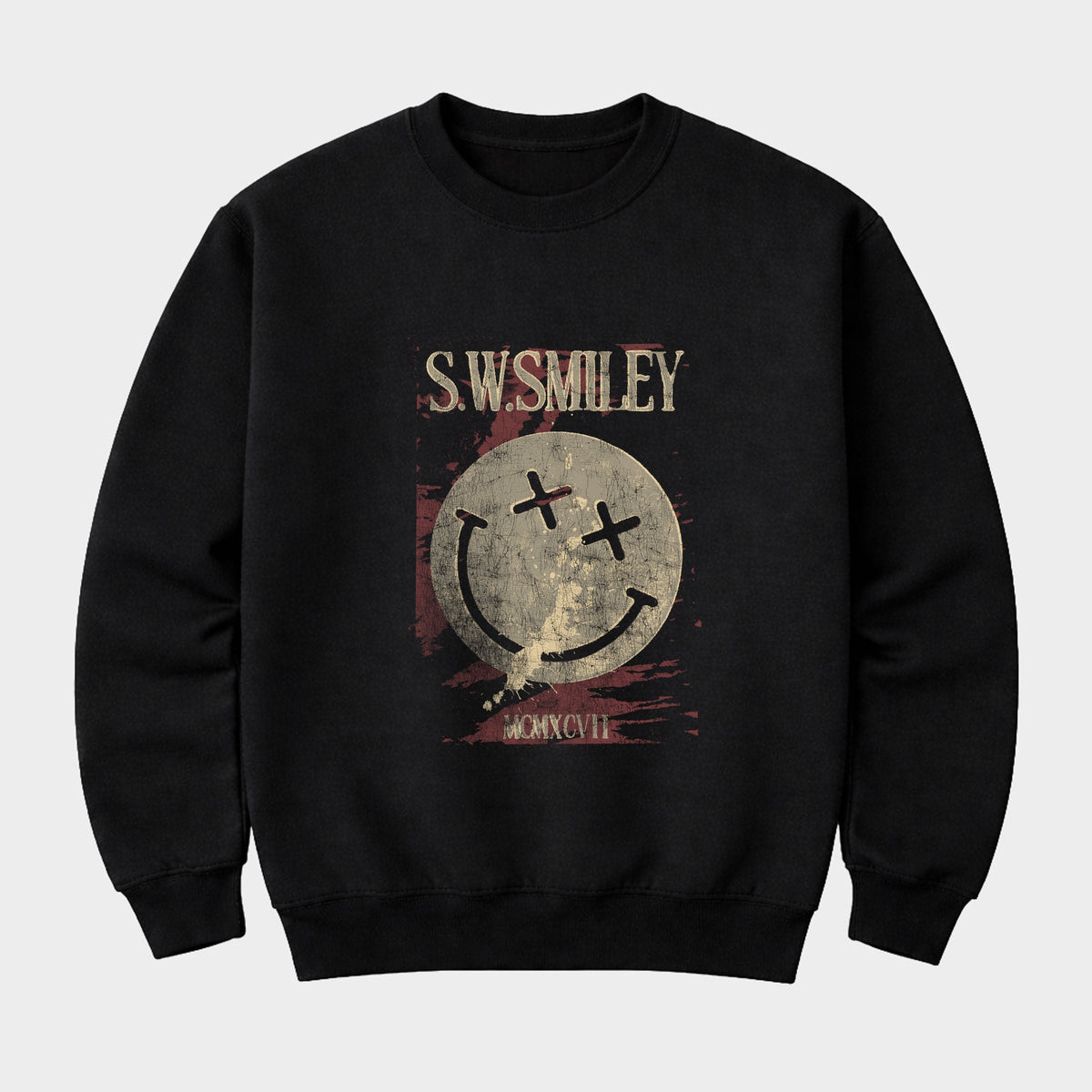 S.W.Smiley Paint Splatters X Eyes - Men's Graphic Sweatshirt