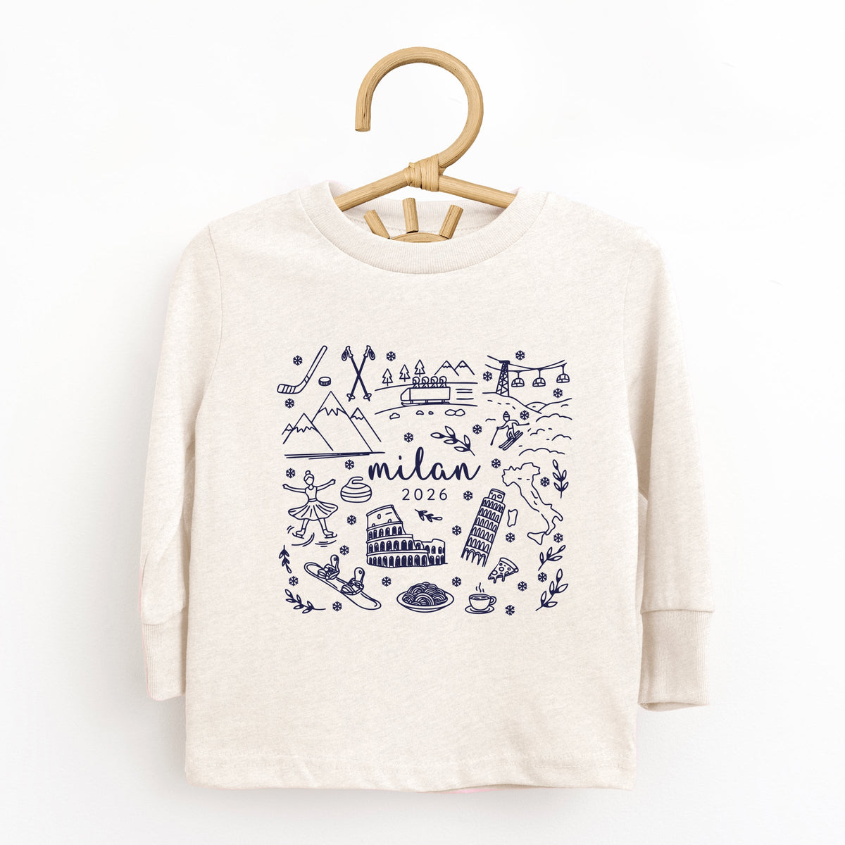 Milan Winter Icons - Toddler Long Sleeve Graphic Tee