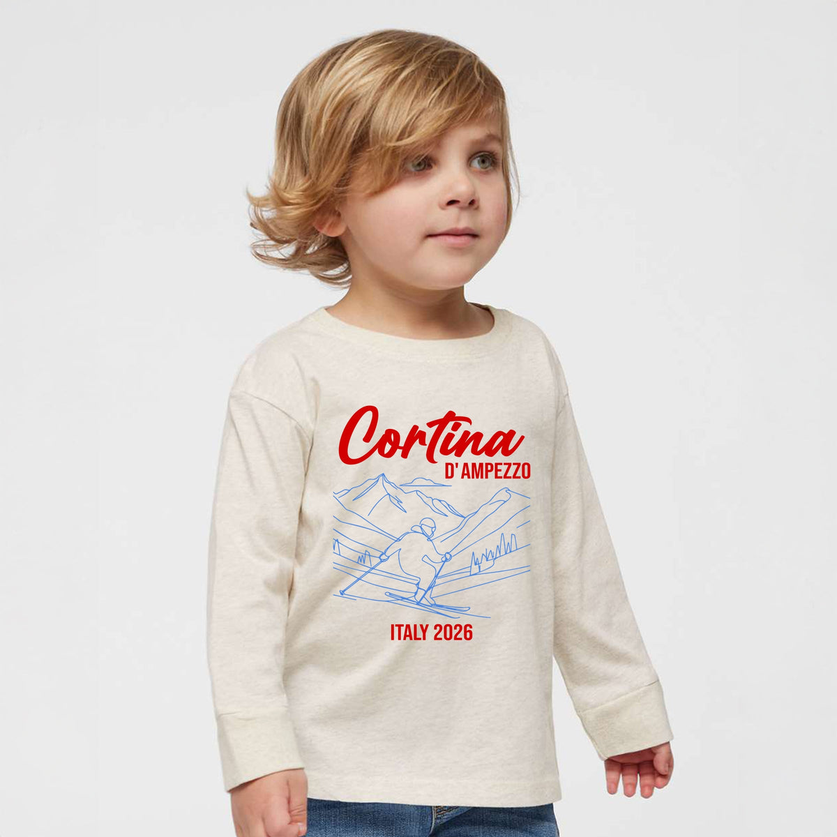 Cortina D'Ampezzo Ski - Toddler Long Sleeve Graphic Tee