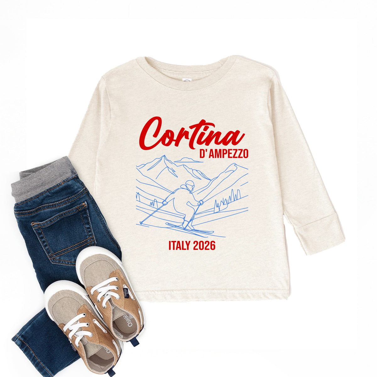 Cortina D'Ampezzo Ski - Toddler Long Sleeve Graphic Tee