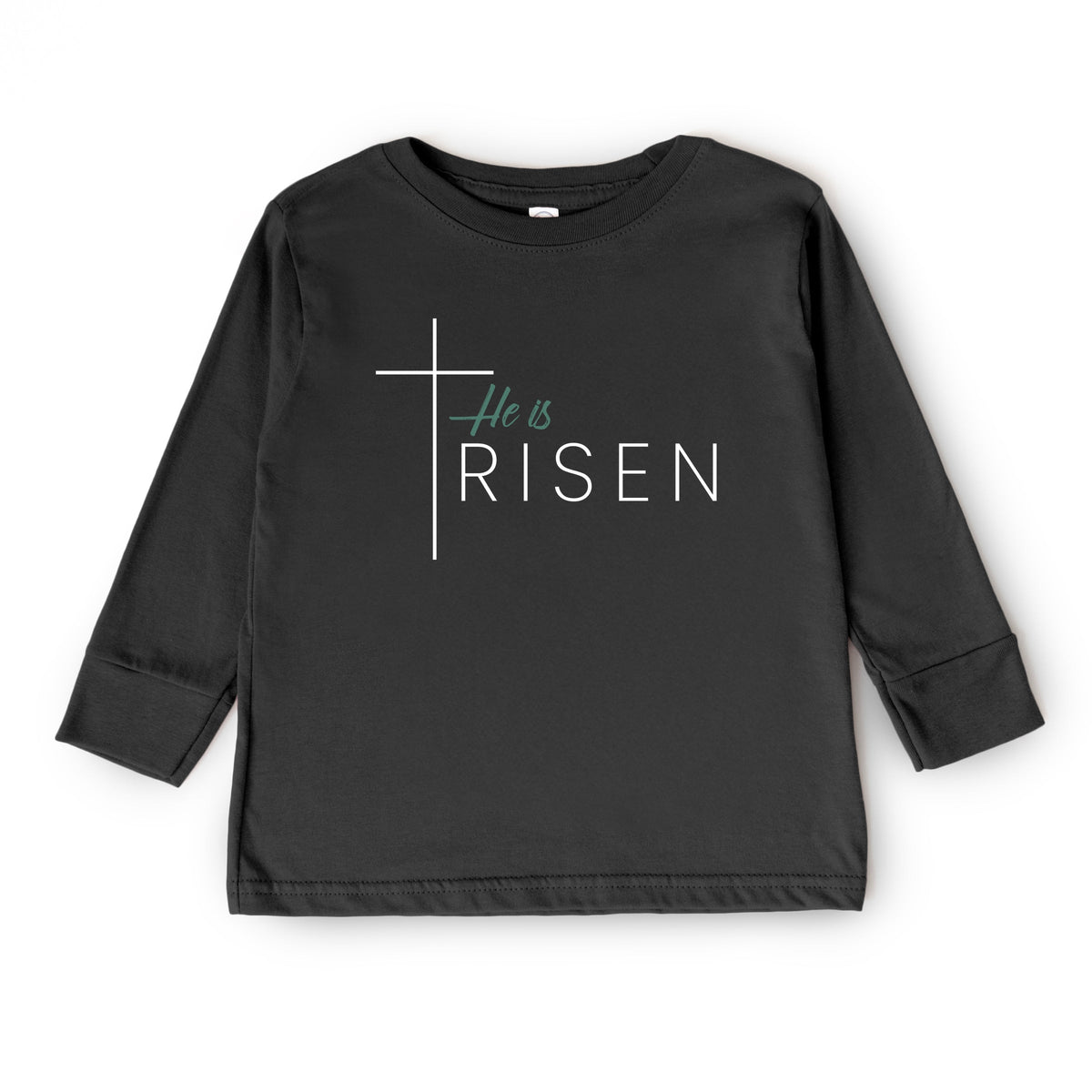 He Is Risen Cross Thin - Youth Long Sleeve Graphic T-Shirt