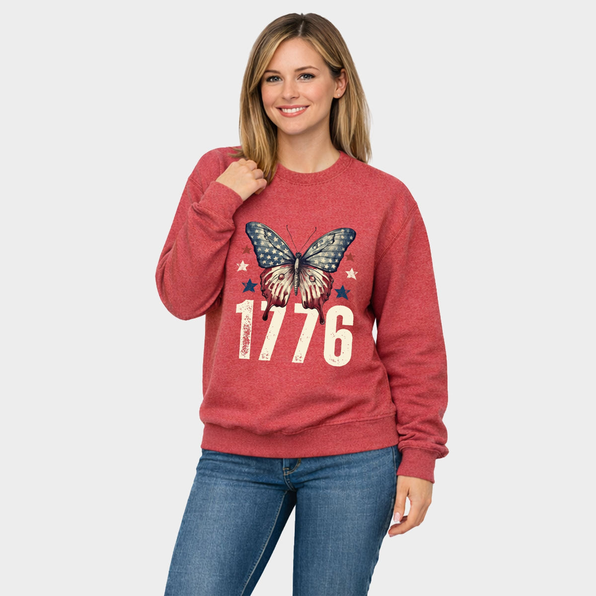 1776 Butterfly Patriotic - Women's Graphic Sweatshirt