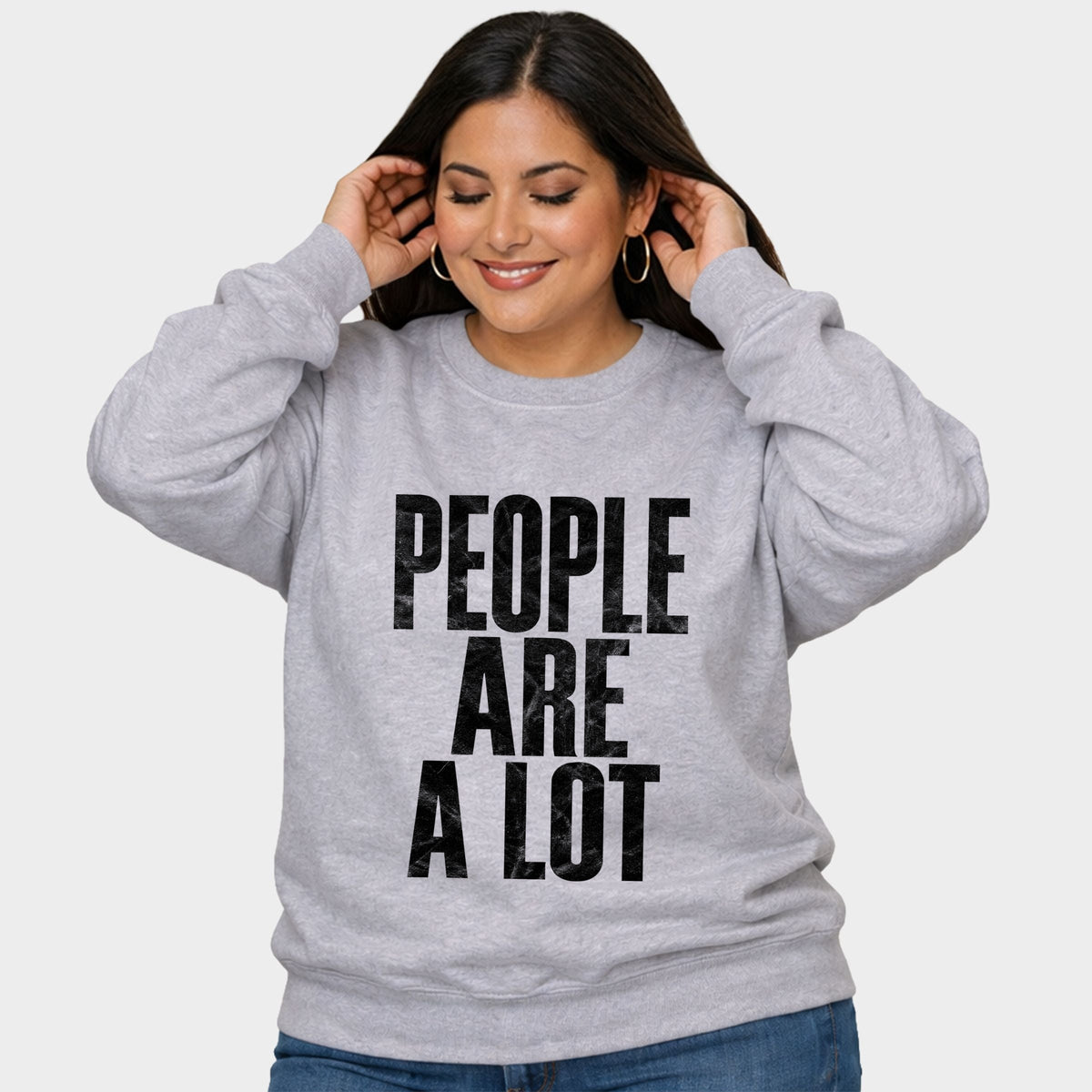 People Are A Lot - Women's Plus Sized Graphic Sweatshirt