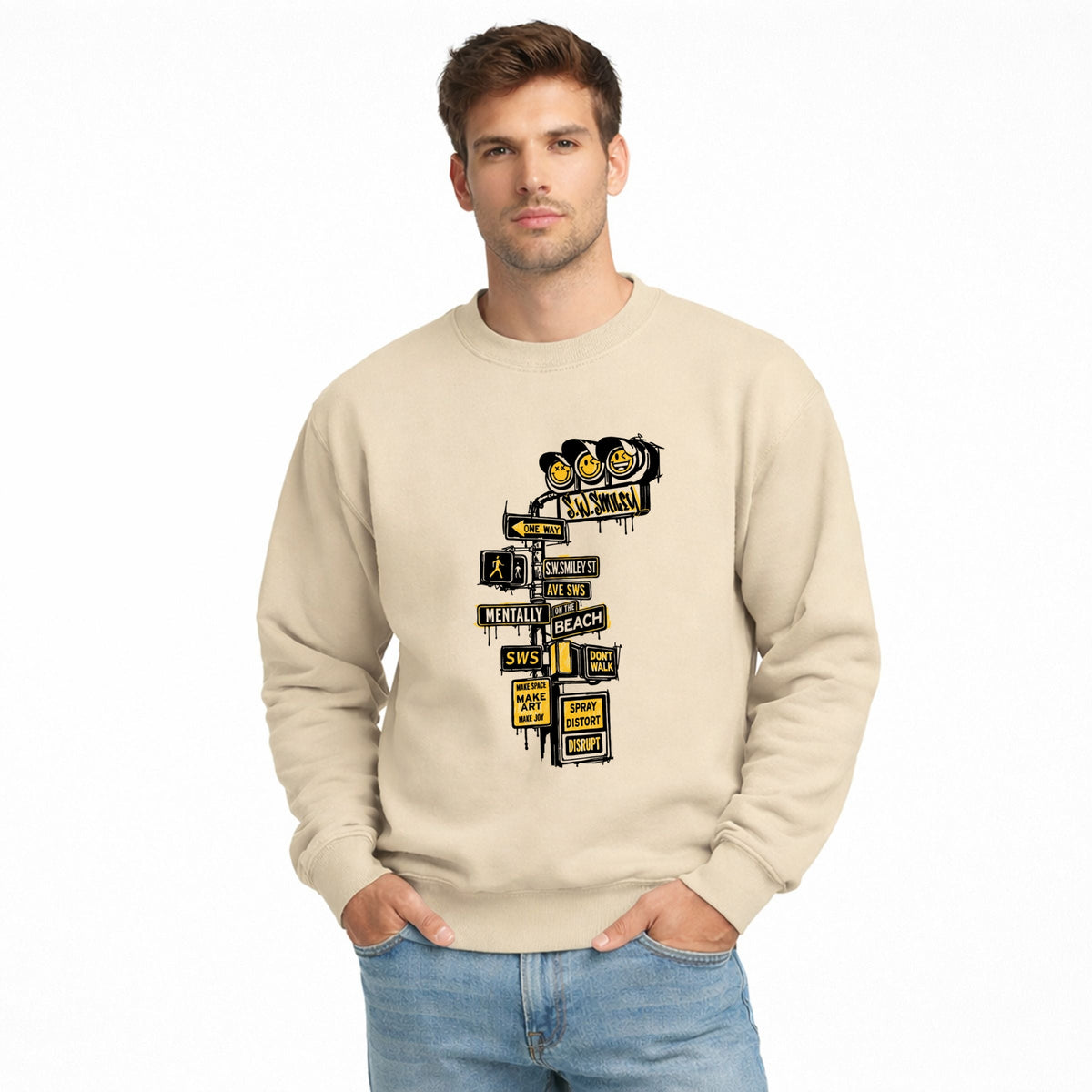 S.W.Smiley Stoplight - Men's Graphic Sweatshirt