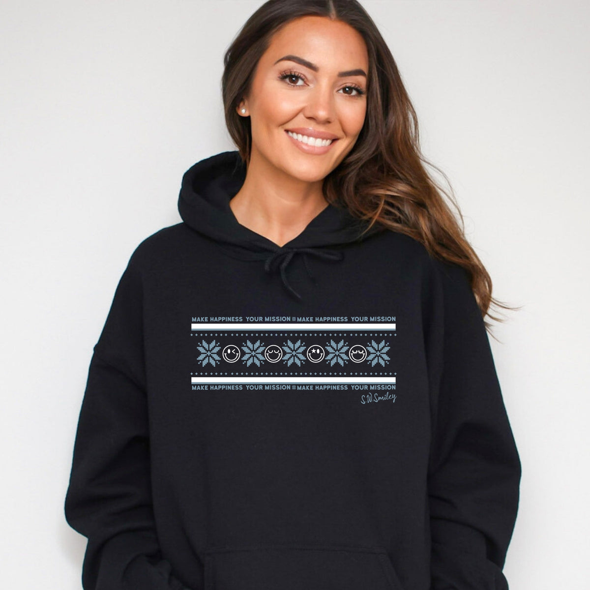 S.W.Smiley Make Happiness Your Mission Row - Women's Graphic Hoodie